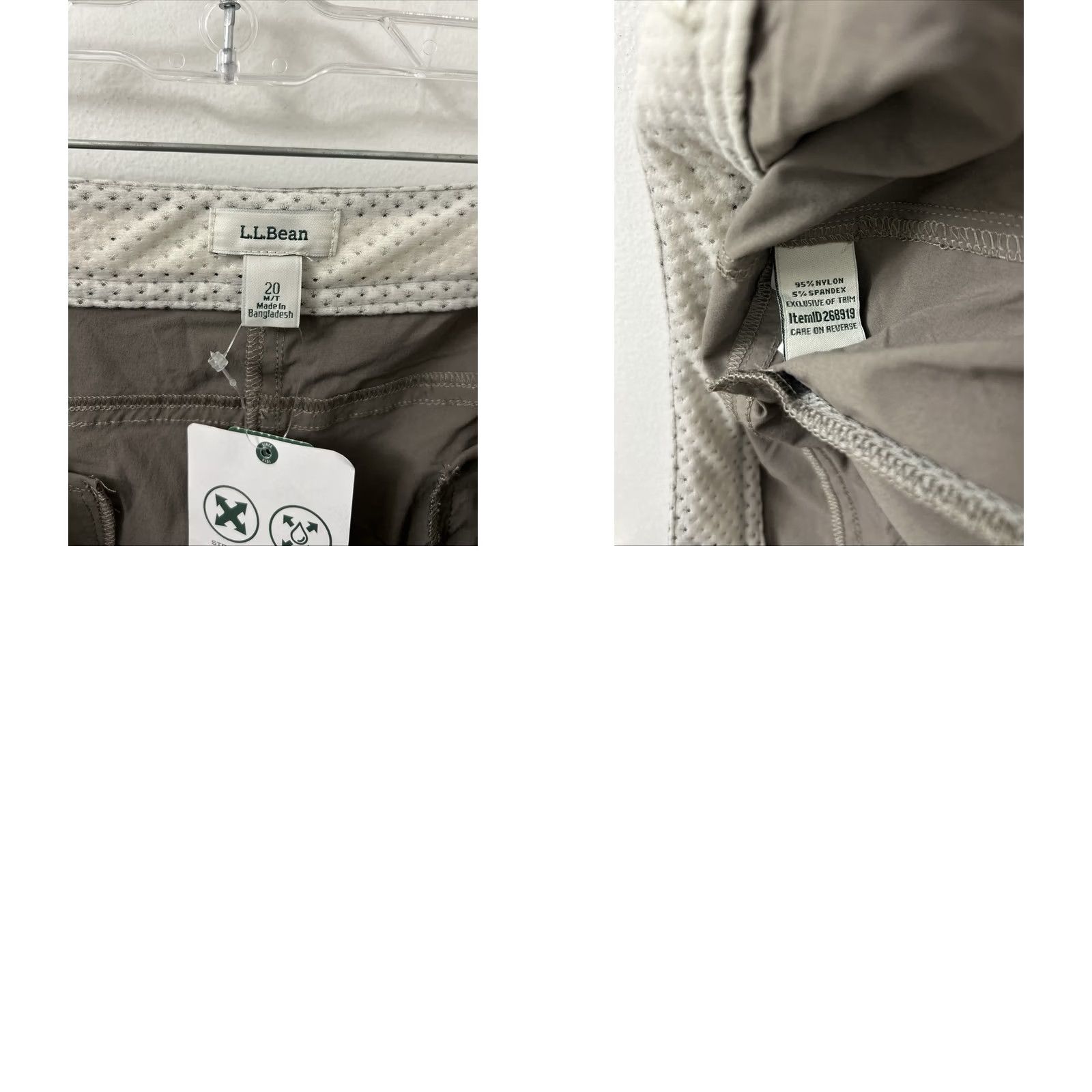 Vintage LL Bean Comfort Trail Pants Womens Size 20x32 Brown Stretch Hiking NWT Bagless Regular Straight Front 268919 Size 42" / US 20 - 9 Thumbnail