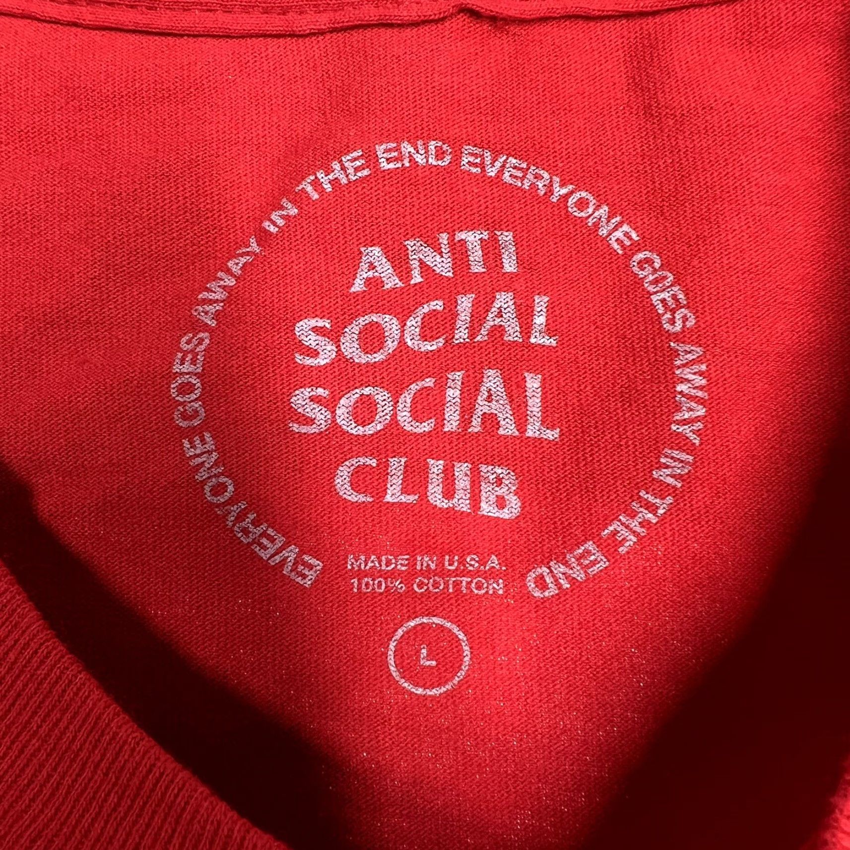 Anti Social Social Club Anti Social Social Club Men’s Size Large T-Shirt Red "Hypocrite" NWOT Size US L / EU 52-54 / 3 - 6 Thumbnail