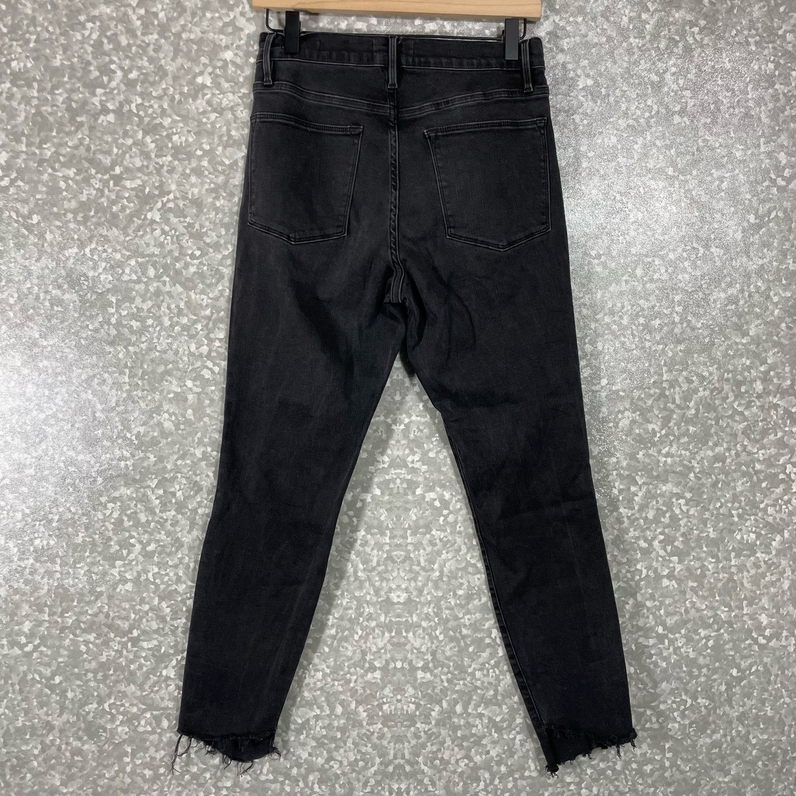 Frame Frame Denim Black Le High Skinny Ripped Raw Hem Ankle Jeans Size 30" / US 8 / IT 44 - 11 Thumbnail