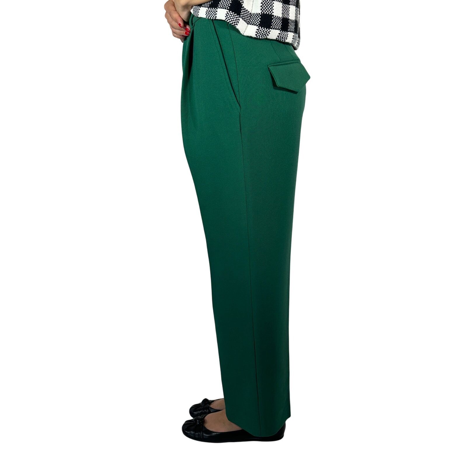 Plan C PLAN C Pleat Front Trouser Pants Kelly Green IT 44 US 8 Size 30" / US 8 / IT 44 - 5 Thumbnail
