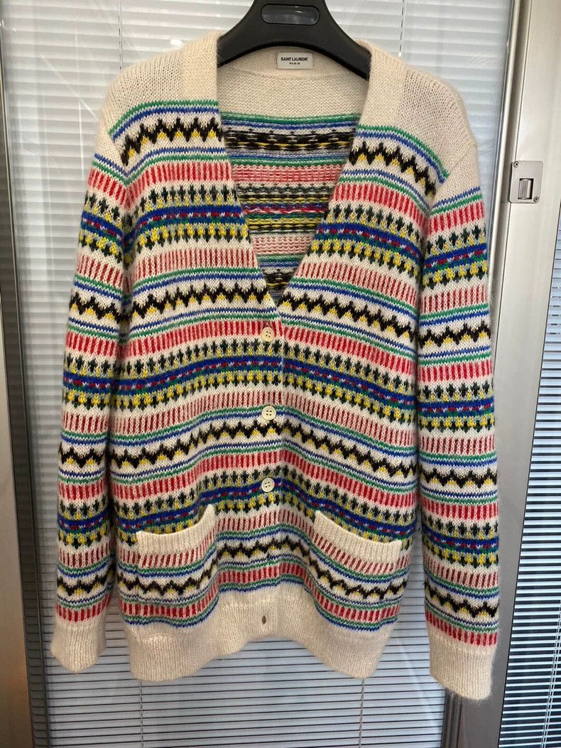 Saint Laurent Paris Saint Laurent Paris Saint Laurent Multicolor Knit Cardigan Size US XS / EU 42 / 0 - 1 Thumbnail
