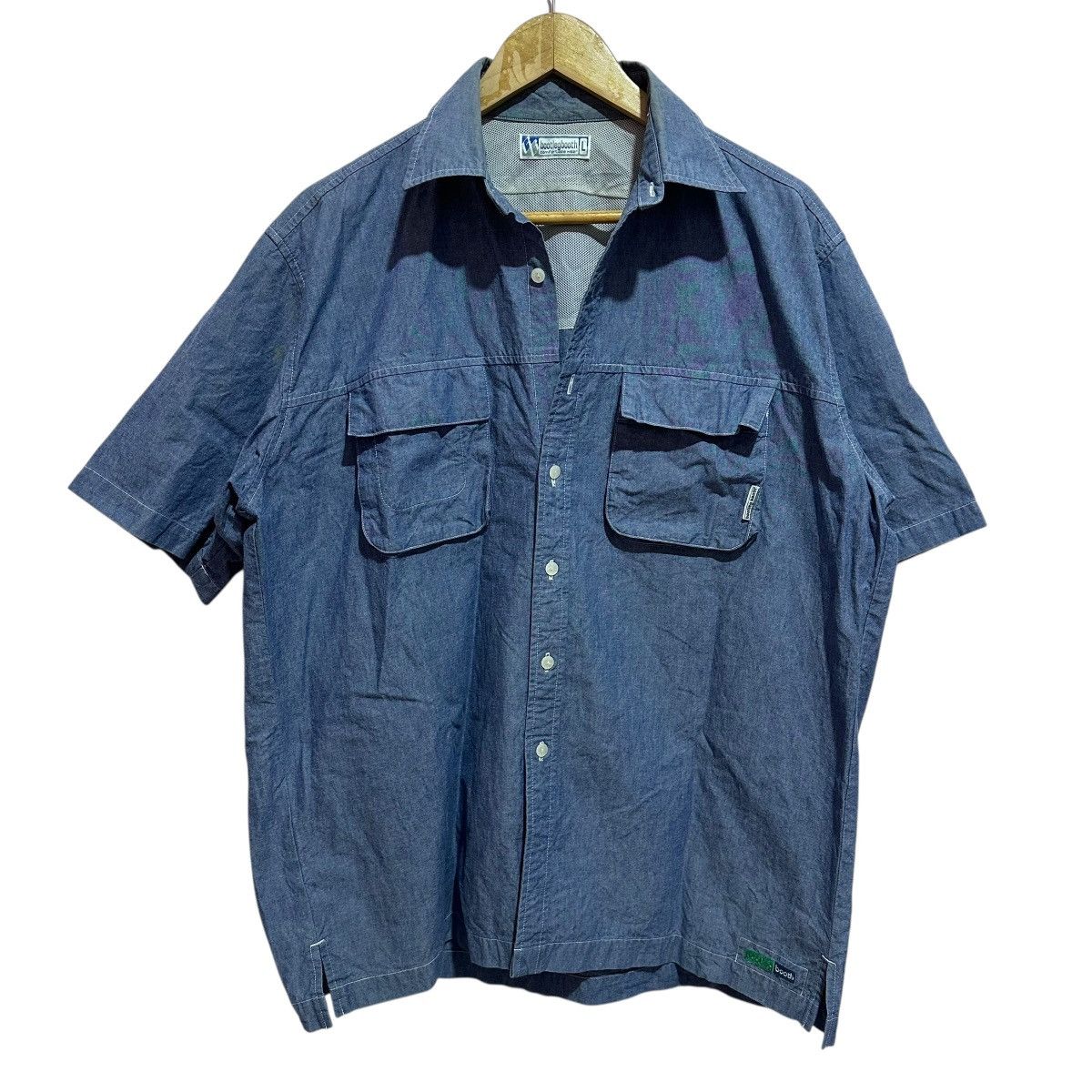 Japanese Brand Vintage BOOTLEG BOOTH Chambray Utility Workwear Shirts Size US L / EU 52-54 / 3 - 2 Thumbnail