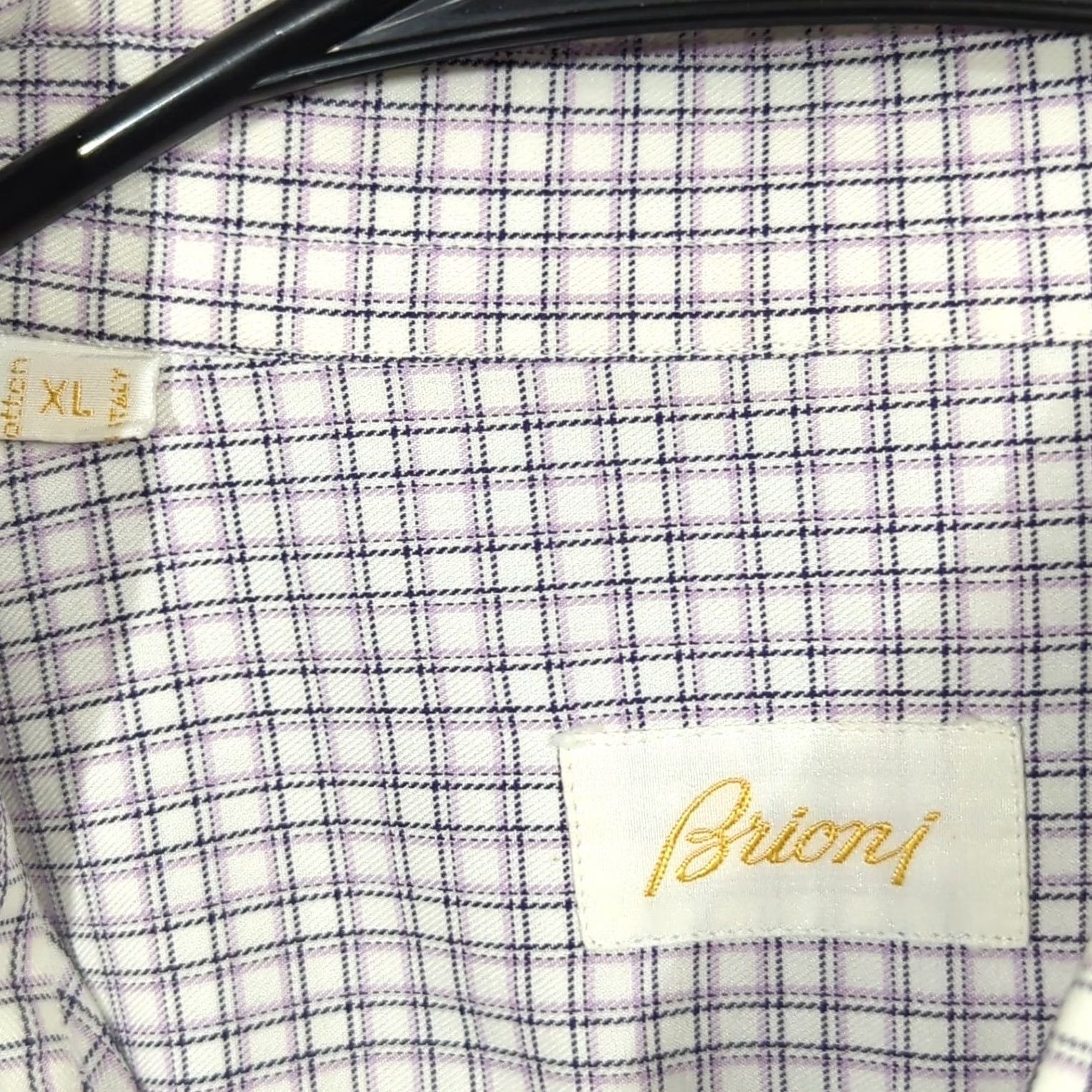 Brioni Brioni Shirt Mens XL Purple White Cotton Long Sleeve Button Down Size US XL / EU 56 / 4 - 4 Thumbnail