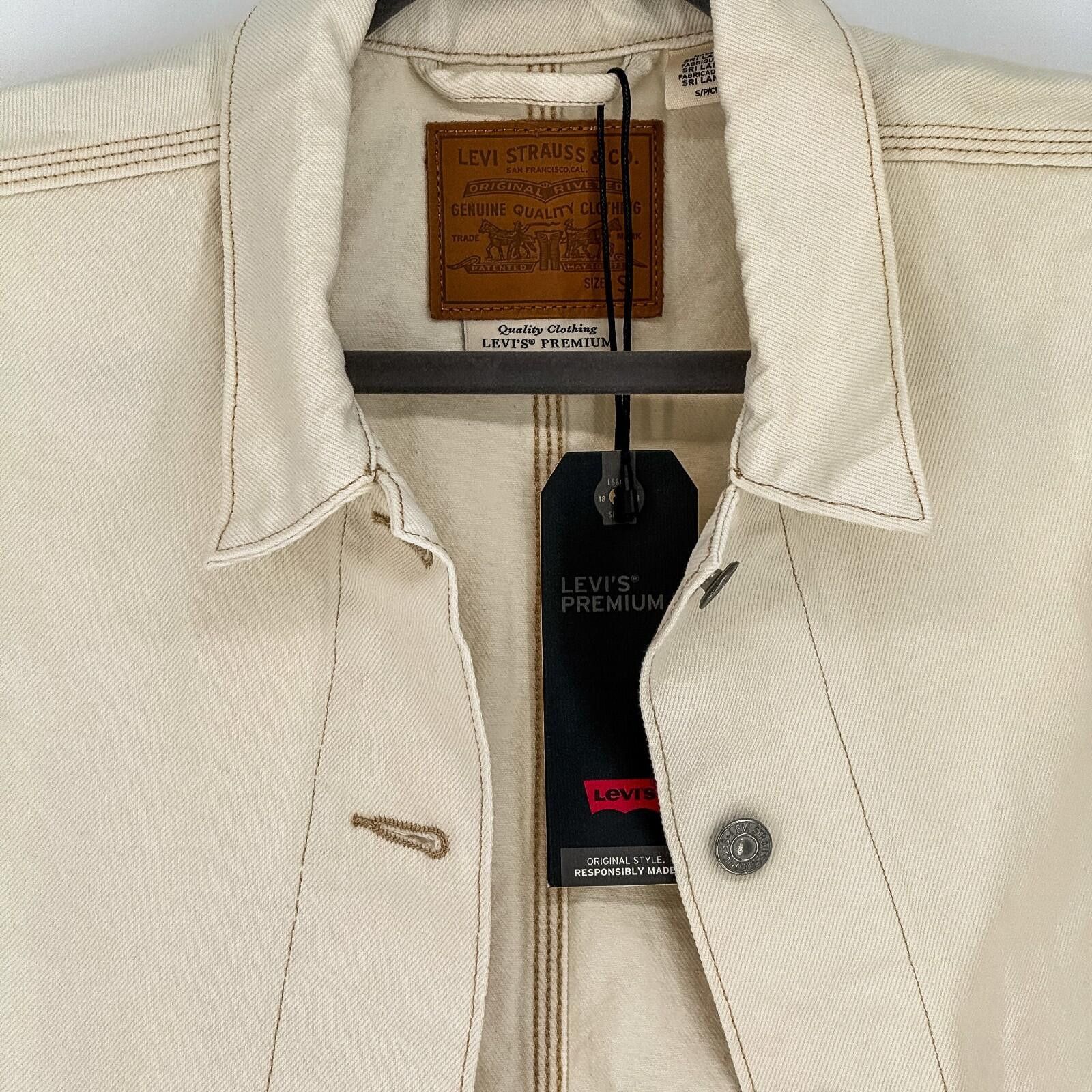 Levi's Levi’s Premium Chore Denim Jacket Cream Women’s Small NWT Size S / US 4 / IT 40 - 2 Thumbnail