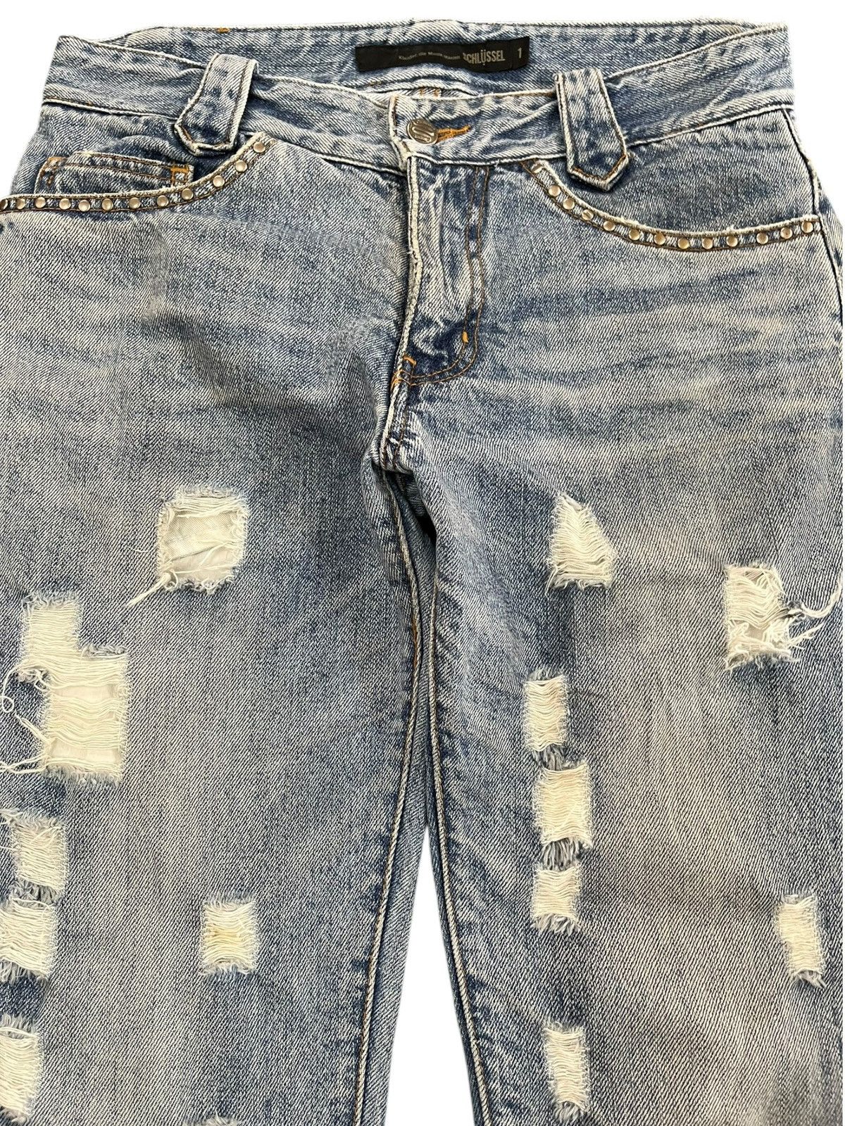 Hysteric Glamour Vintage Schlussel Snake Studded Distressed Denim Size US 30 / EU 46 - 2 Thumbnail