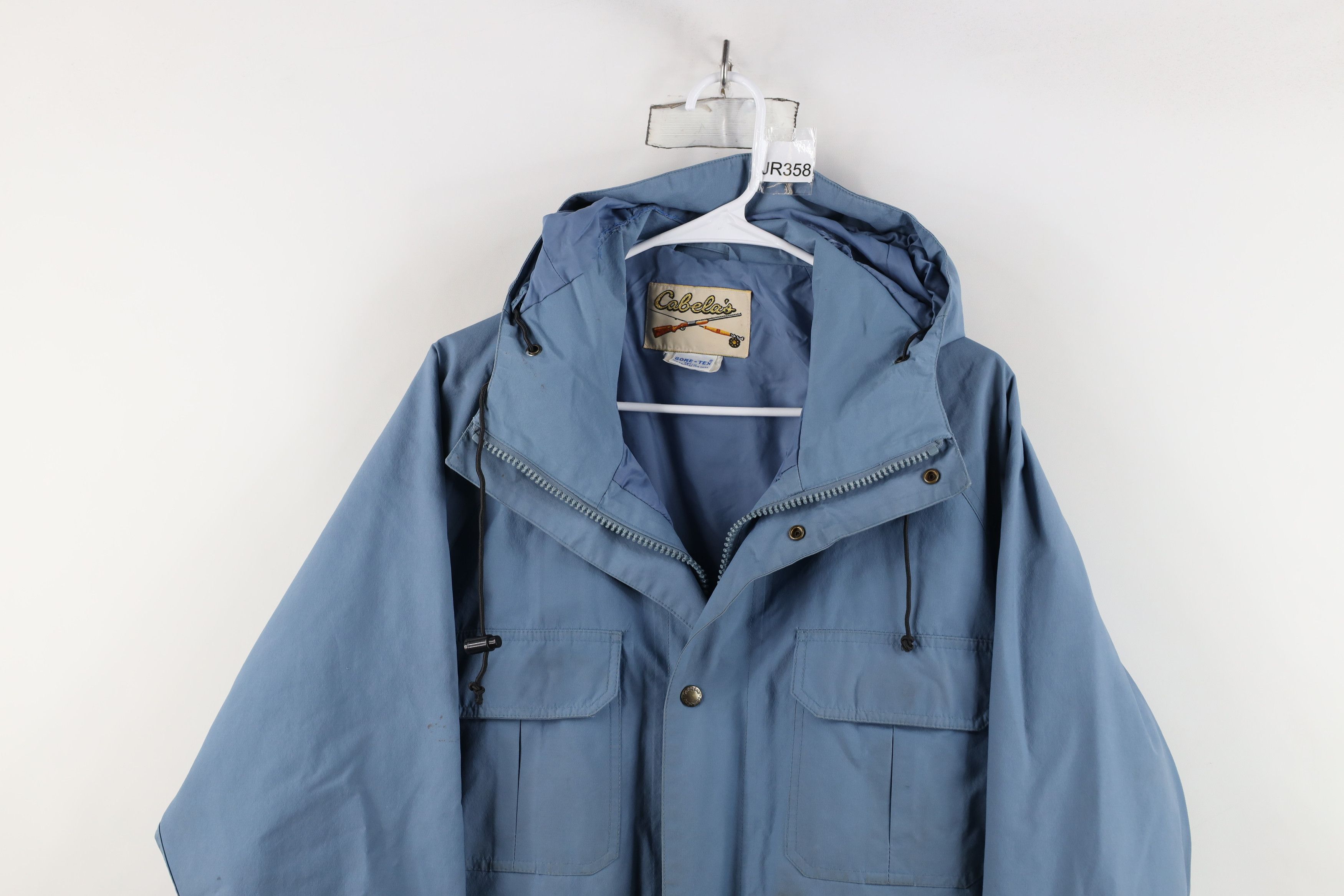 Cabelas × Vintage Vintage 80s 90s Cabelas Goretex Hooded Rain Jacket Blue Size US L / EU 52-54 / 3 - 2 Thumbnail