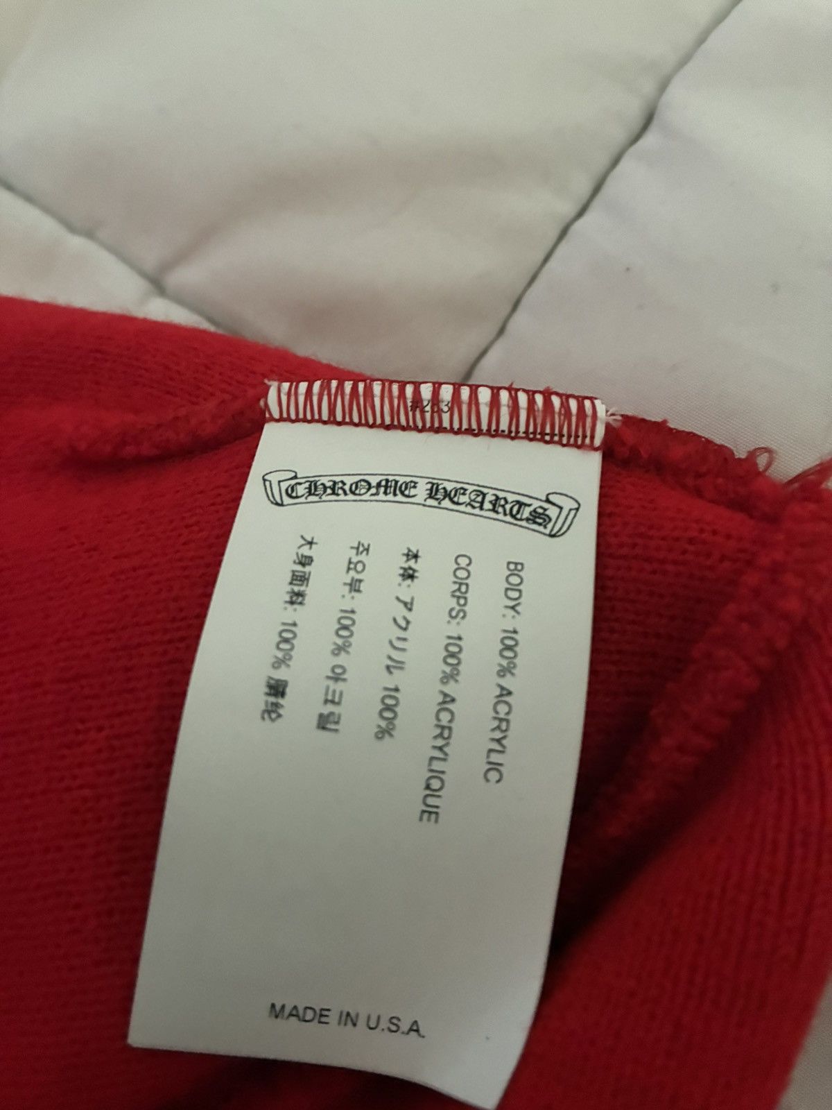 Chrome Hearts Chrome Hearts Red Beanie Size ONE SIZE - 6 Thumbnail