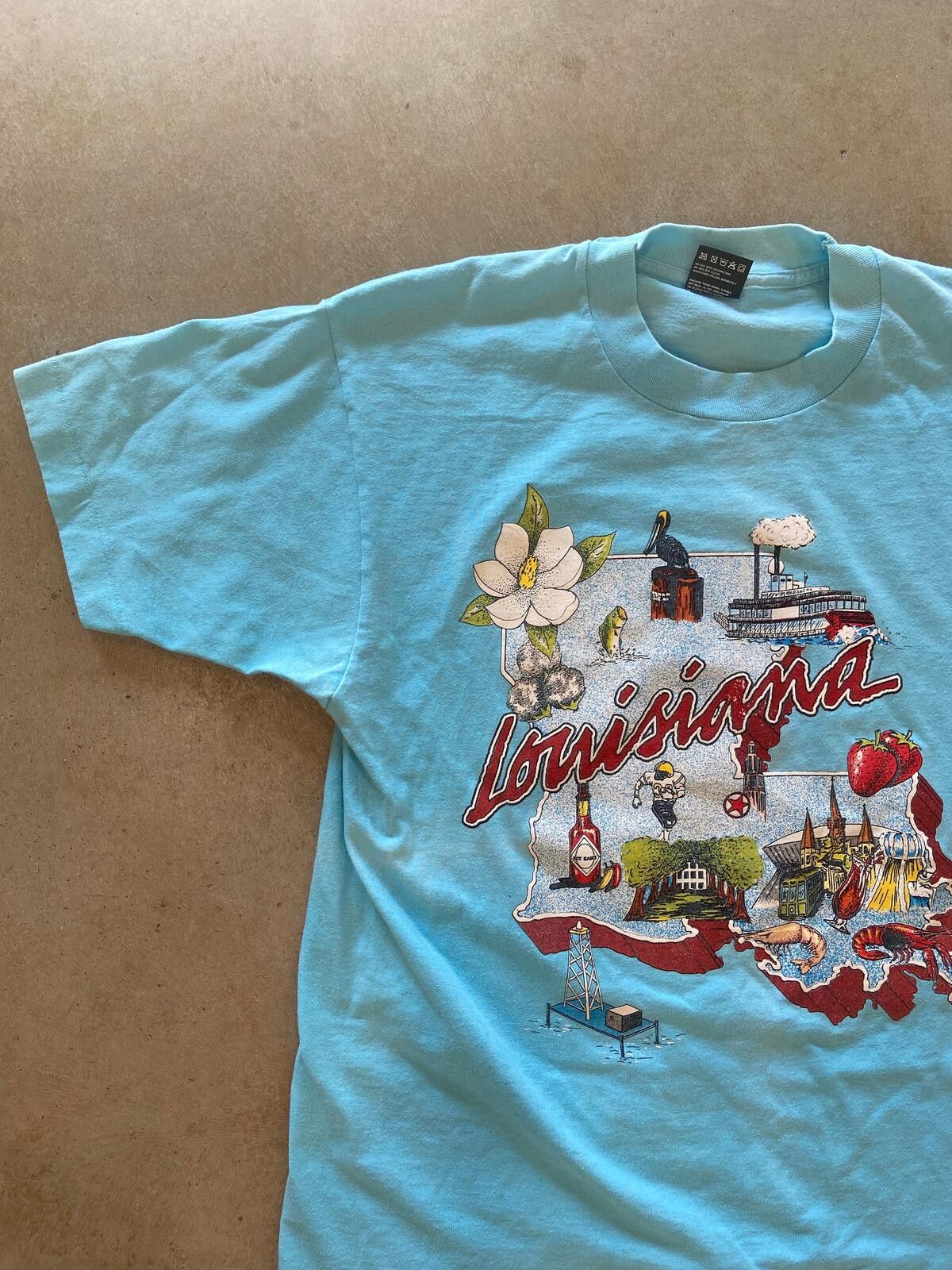 Other VTG Louisiana Tour Baby Blue Tee Sz L Size US L / EU 52-54 / 3 - 2 Thumbnail
