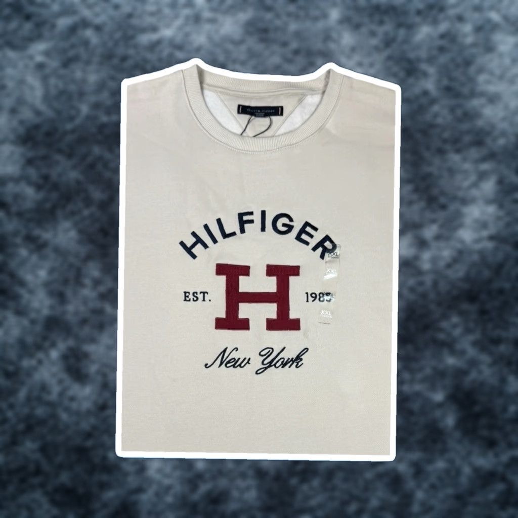 Tommy Hilfiger Men's Sweatshirt XXL Fleece Crewneck Pullover Logo