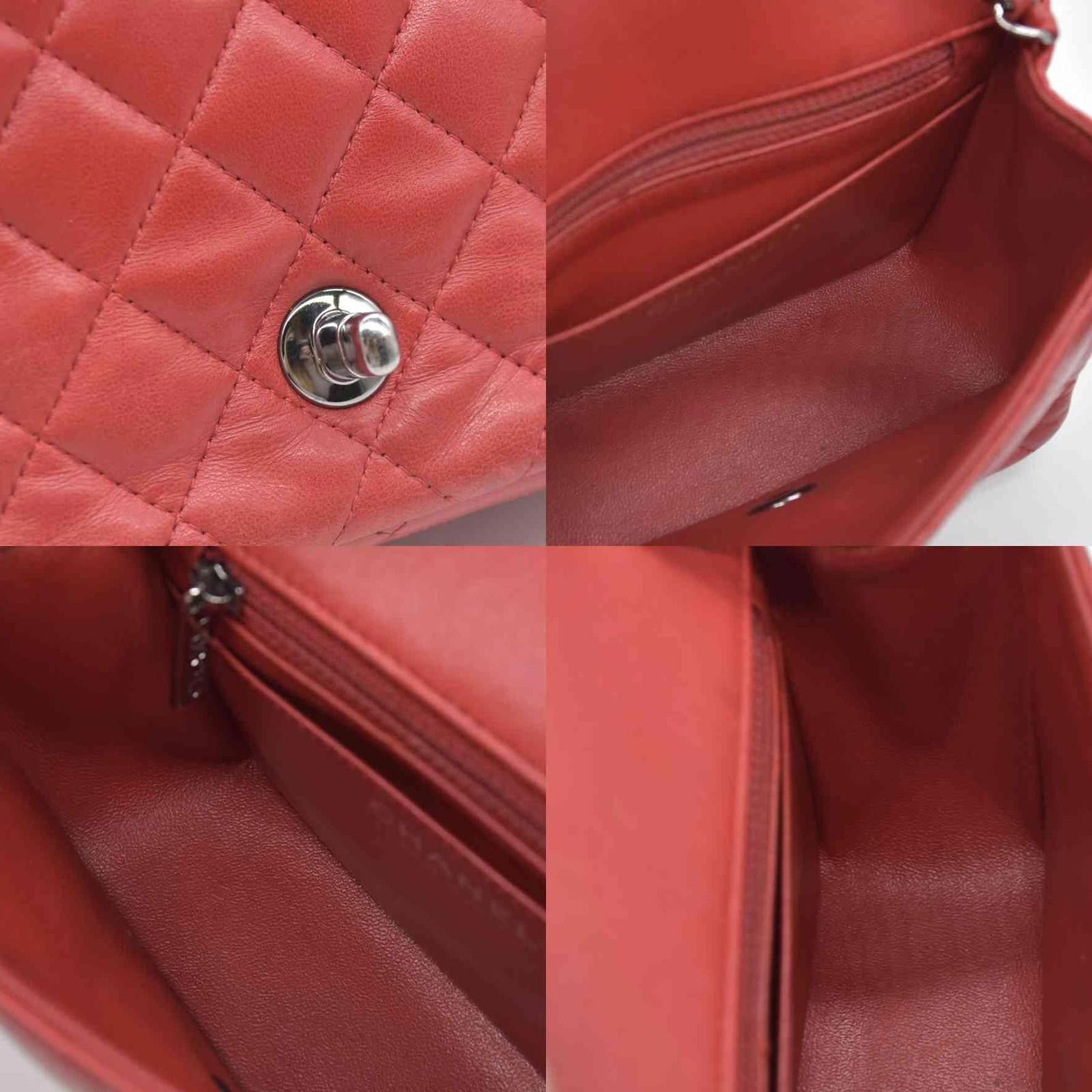 Chanel $5200 Chanel Classic Mini Square Flap Bag Red Size ONE SIZE - 5 Thumbnail