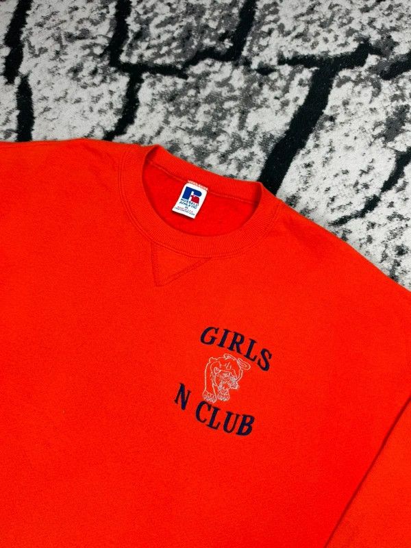 Other Russell XL usa boxy orange vintage crewneck sweatshirt Size US XL / EU 56 / 4 - 4 Thumbnail