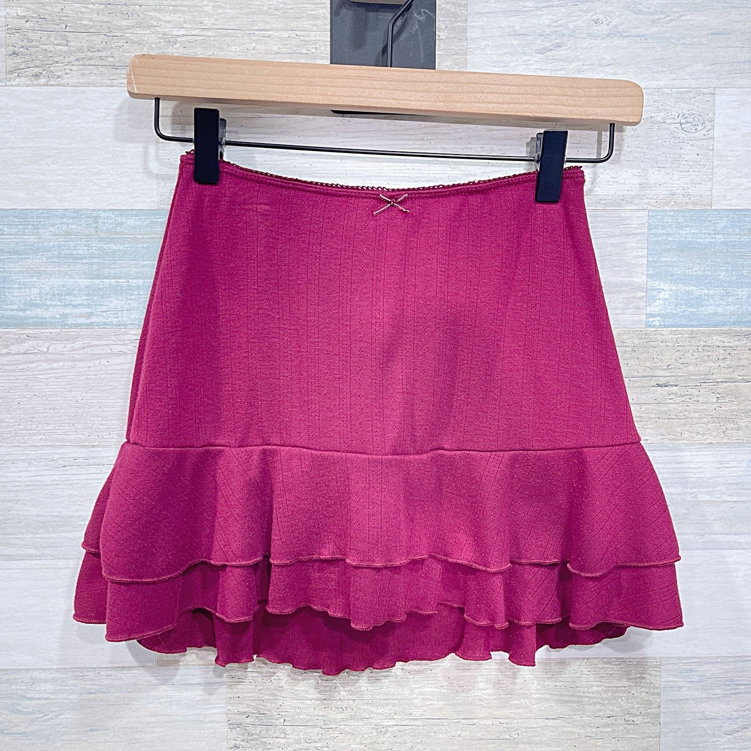 Target Basics Wild Fable Ruffle Tiered Knit Mini Skort Red Womens XXS Size 24" / US 00 / IT 34 - 1 Thumbnail