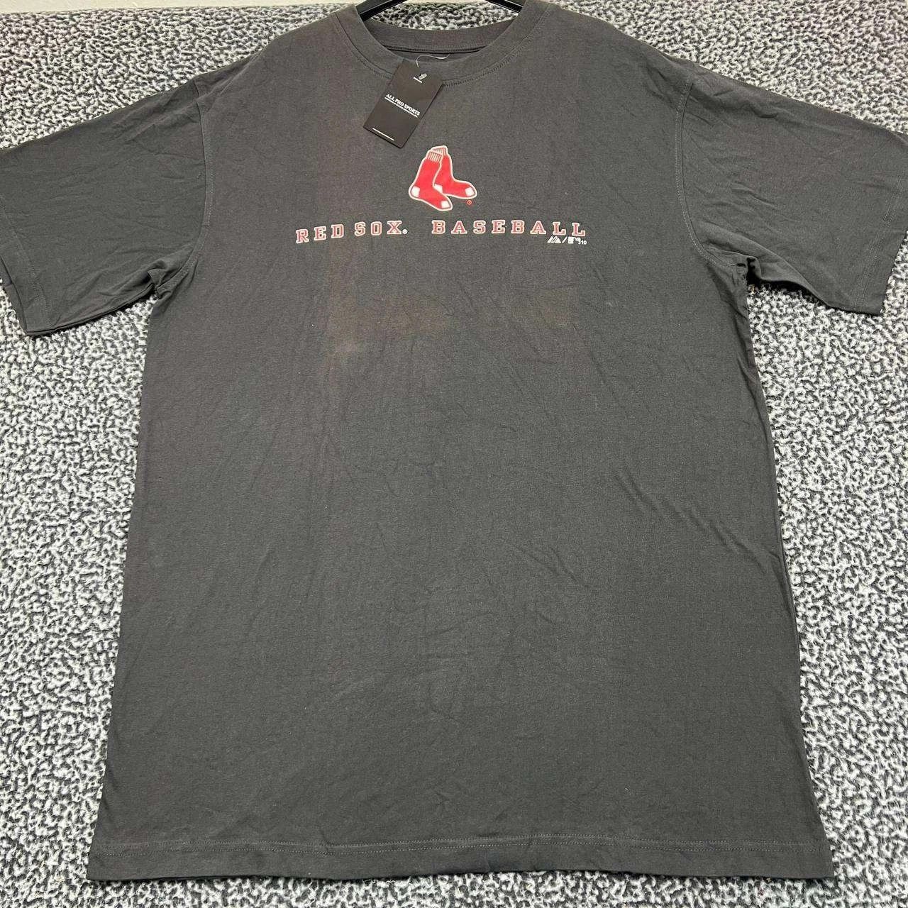 Majestic Boston Red Sox Shirt Men XLT Short Sleeve Crew Neck Cotton Size US XL / EU 56 / 4 - 1 Thumbnail