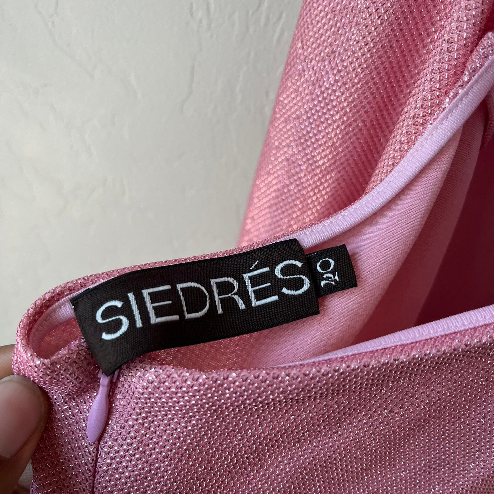SIEDRES Siedres Dress Pink Sparkly Lace Up Cap Sleeve Maxi Dress L Size L / US 10 / IT 46 - 4 Thumbnail