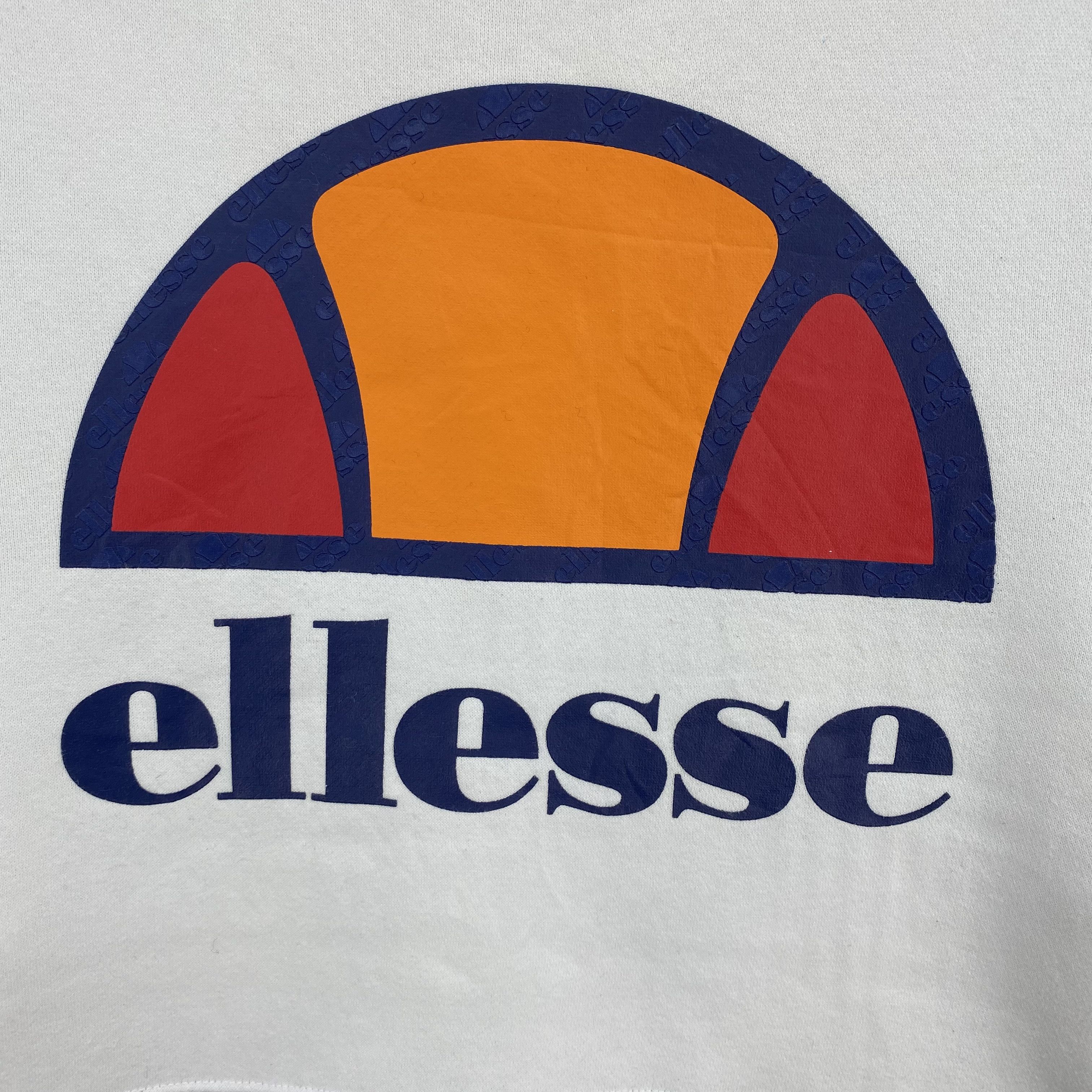Ellesse Vintage 90s Ellesse Striped Sweater Spellout Logo Jumper Size S / US 4 / IT 40 - 4 Thumbnail