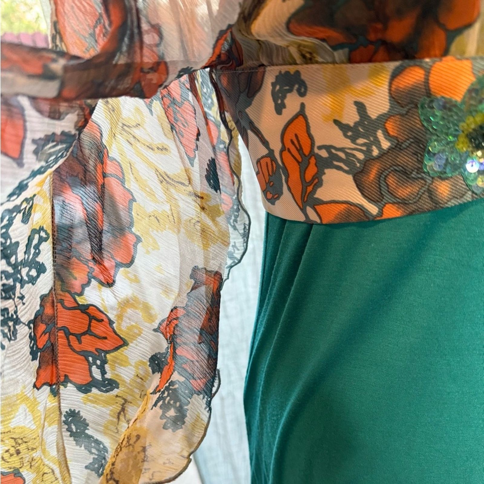 & Other Stories Tom K Nguyen cropped sequin flower coverup w/ split sleeves Size L / US 10 / IT 46 - 8 Thumbnail