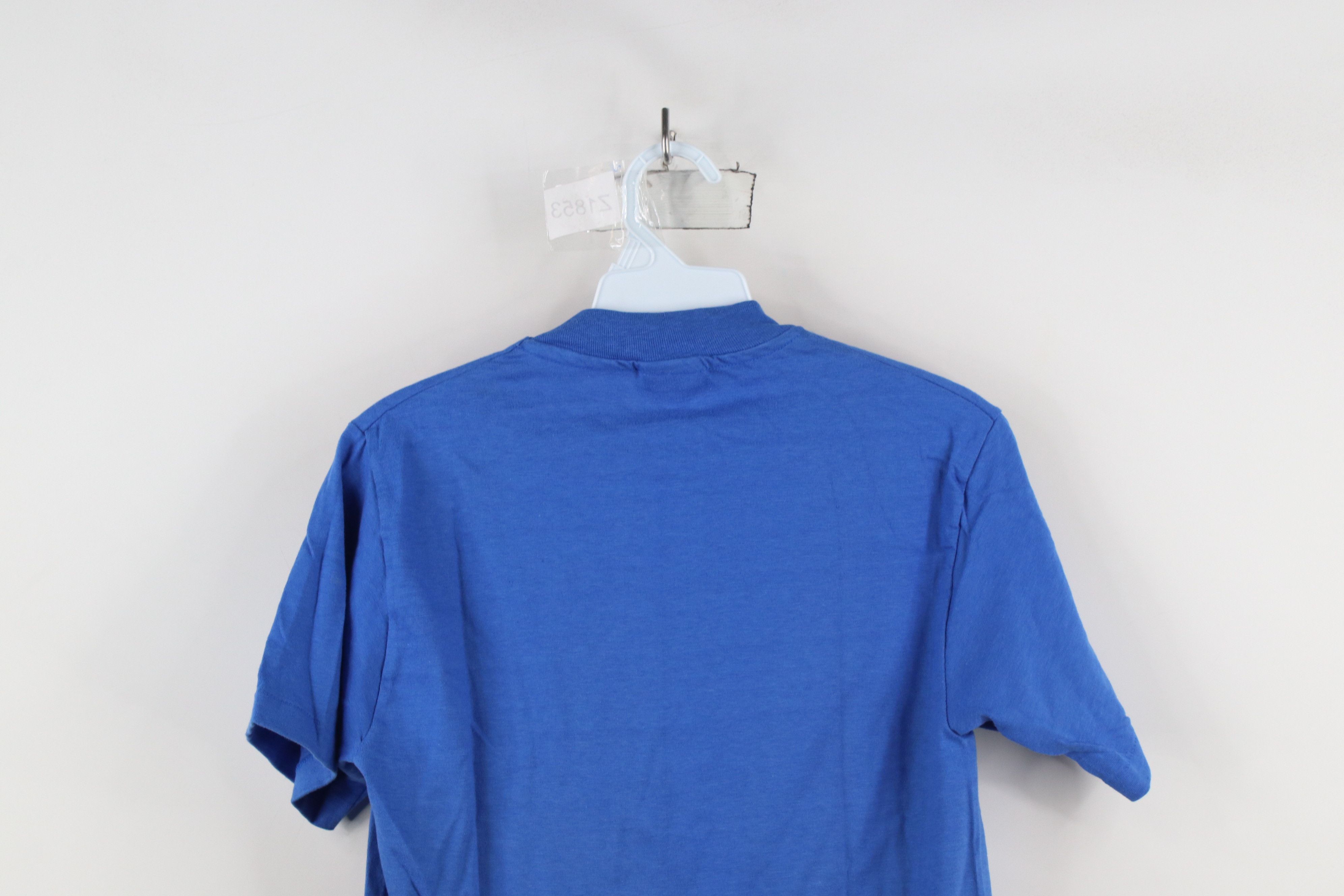 Hanes × Vintage Vintage 80s 90s Hanes Beefy Blank Cotton T-Shirt Blue USA Size US S / EU 44-46 / 1 - 12 Thumbnail