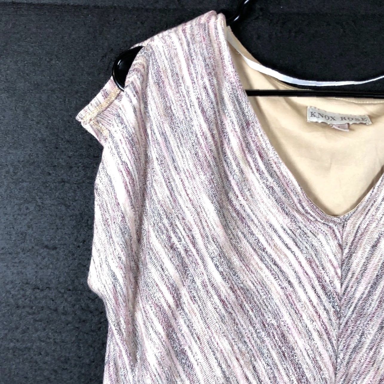 Vintage Knox Rose Women Shirt Pink Brown V Neck Lined Short Sleeve Stretch 1X Size XL / US 12-14 / IT 48-50 - 4 Thumbnail
