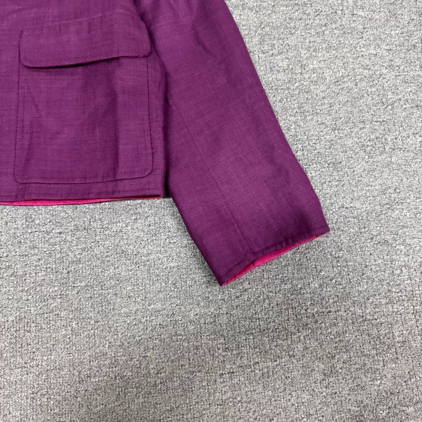 Hermes Hermes purple magenta collared short wool coat 36 99new Size XS / US 0-2 / IT 36-38 - 3 Thumbnail