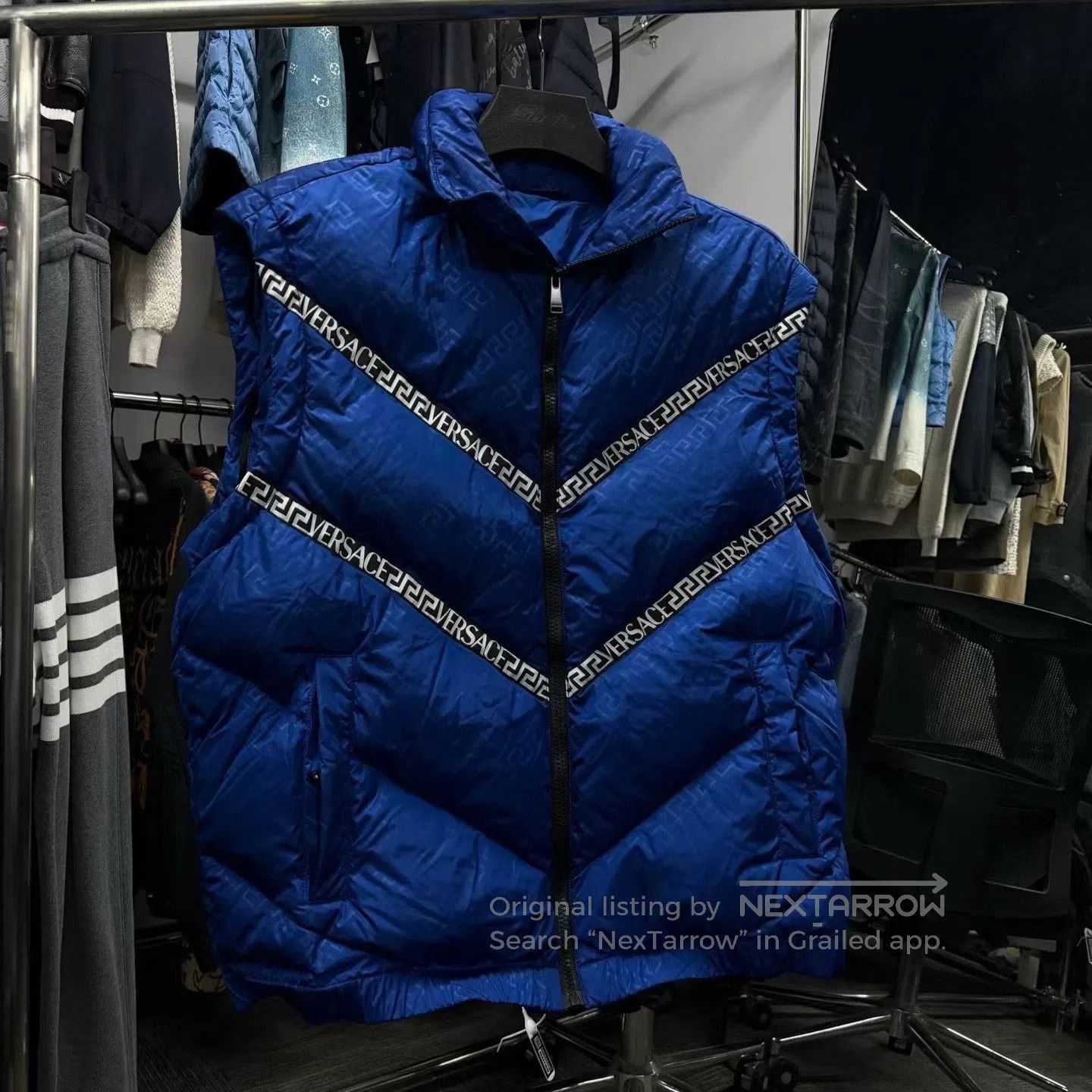 Versace Versace Blue All-Over Print Puffer Jacket. Size US M / EU 48-50 / 2 - 3 Thumbnail
