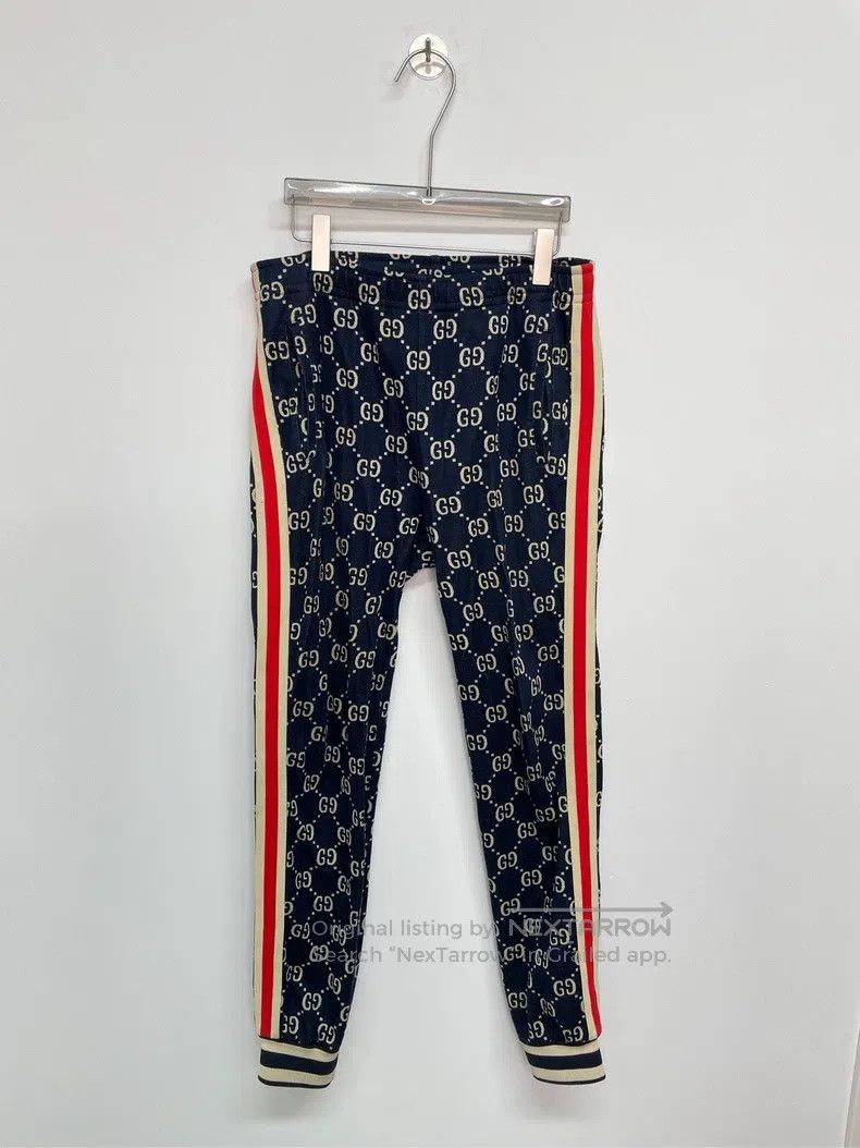 Gucci Gucci SizeM Blue printed school uniform pants Size US 31 - 1 Thumbnail