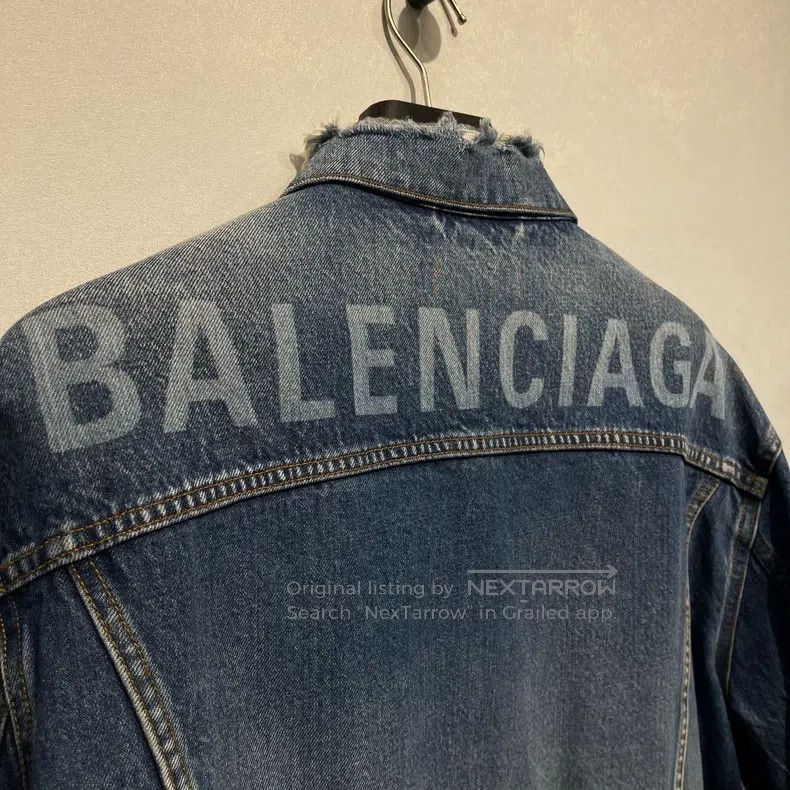 Balenciaga Balenciaga Logo Printed Denim Jacket Size US M / EU 48-50 / 2 - 5 Thumbnail