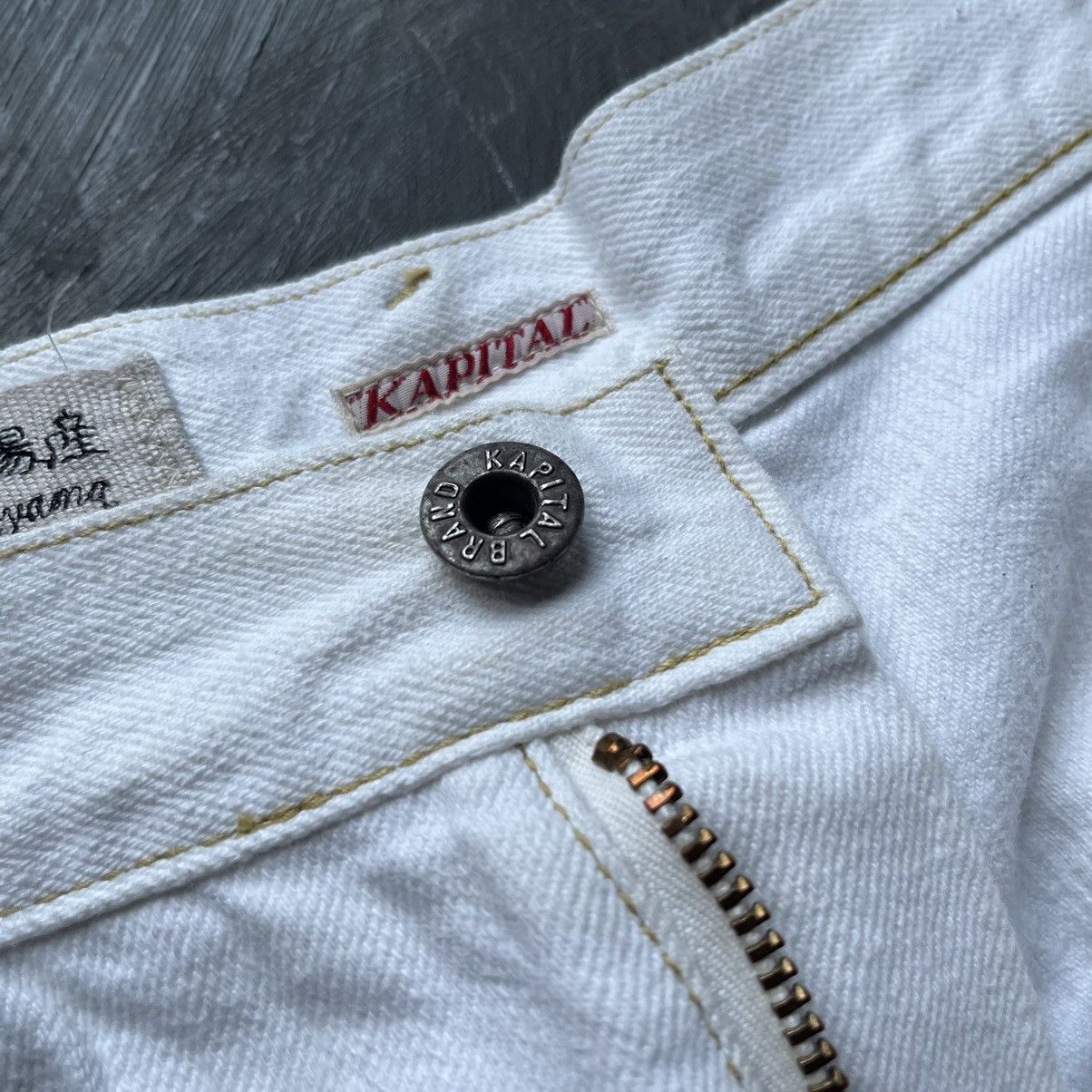 Japanese Brand × Kapital × Vintage Kapital inc buckle back white denim Size US 29 - 14 Thumbnail