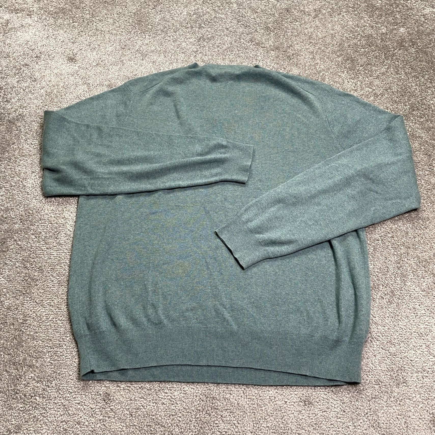 Ralph Lauren Polo Ralph Lauren Sweater Mens XL Green V-Neck Knit Cotton Solid Classic Designer Mens Size US XL / EU 56 / 4 - 2 Thumbnail