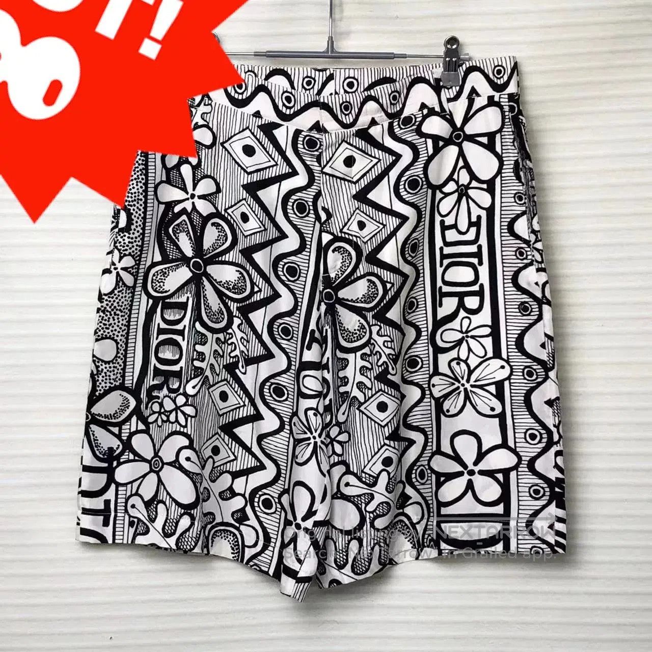 Dior dior x stussy black and white logo shorts. Size US 44 / EU 60 - 1 Thumbnail