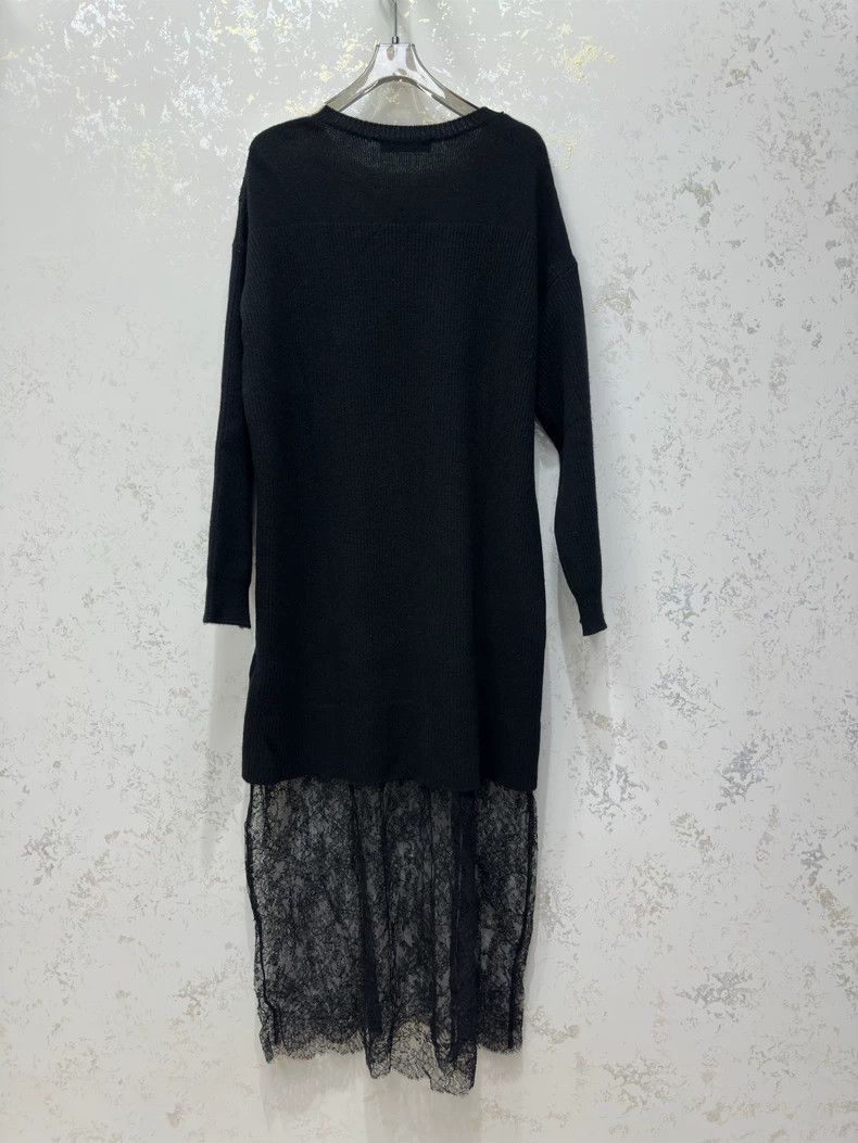 Valentino Valentino Black and white color-blocked knitted lace dress Size S / US 4 / IT 40 - 2 Thumbnail