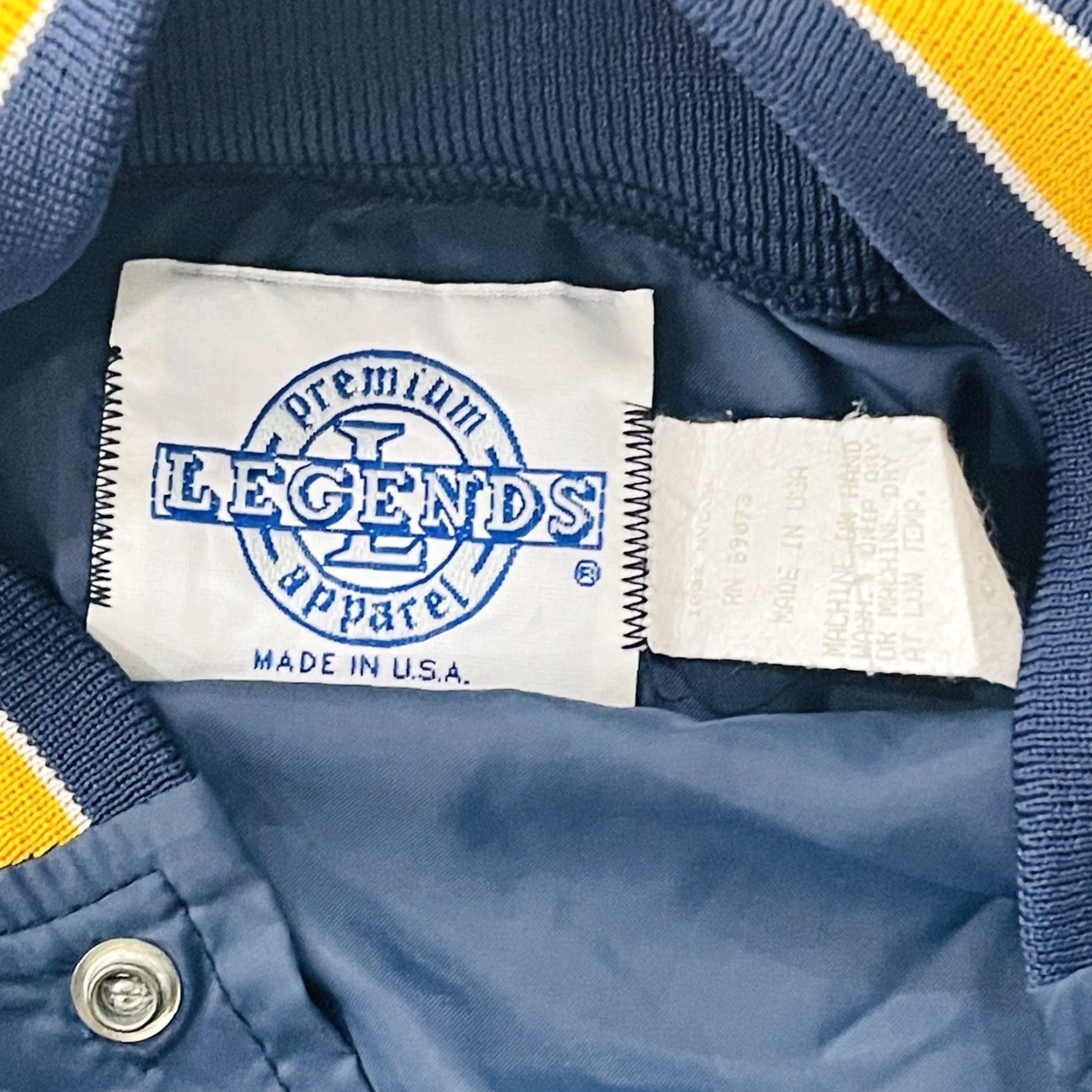 Vintage VINTAGE Premium Legends Nylon Navy Striped Wind Breaker Jacket Small Mens Size S Blues Crest 1980s Decade Blazer Size 36R - 6 Thumbnail
