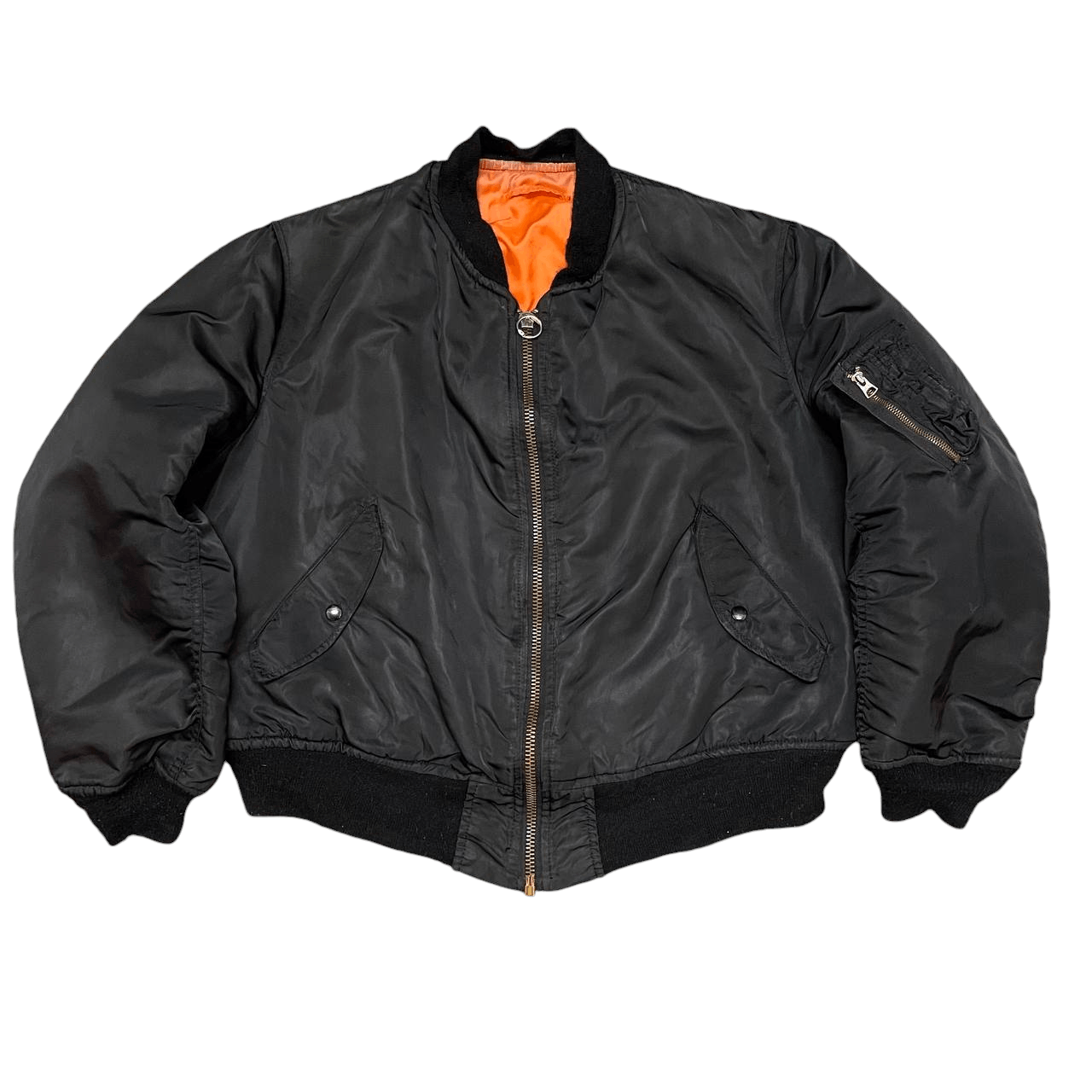 Alpha Industries Vintage Alpha Industries Ma 1 Bomber Jacket Military Black Size US XL / EU 56 / 4 - 2 Thumbnail