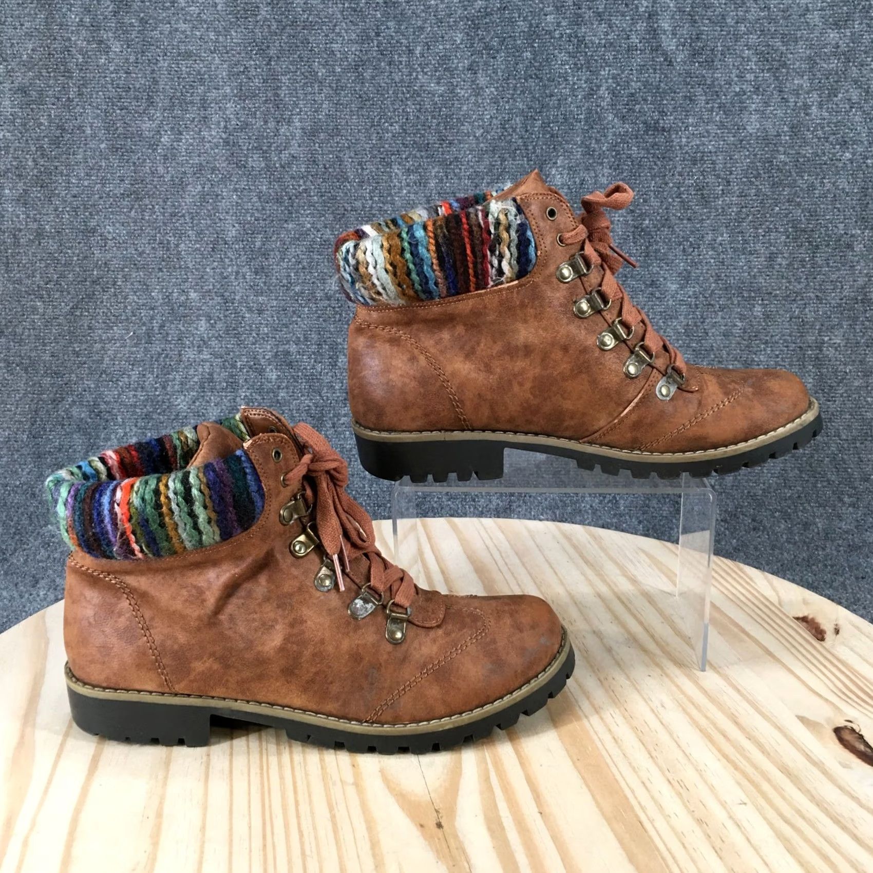 Vintage Cliffs by White Mountain Boots Womens 9.5 M Ports Mouth Bootie Brown Ankle Top Shoes Size L / US 10 / IT 46 - 2 Thumbnail
