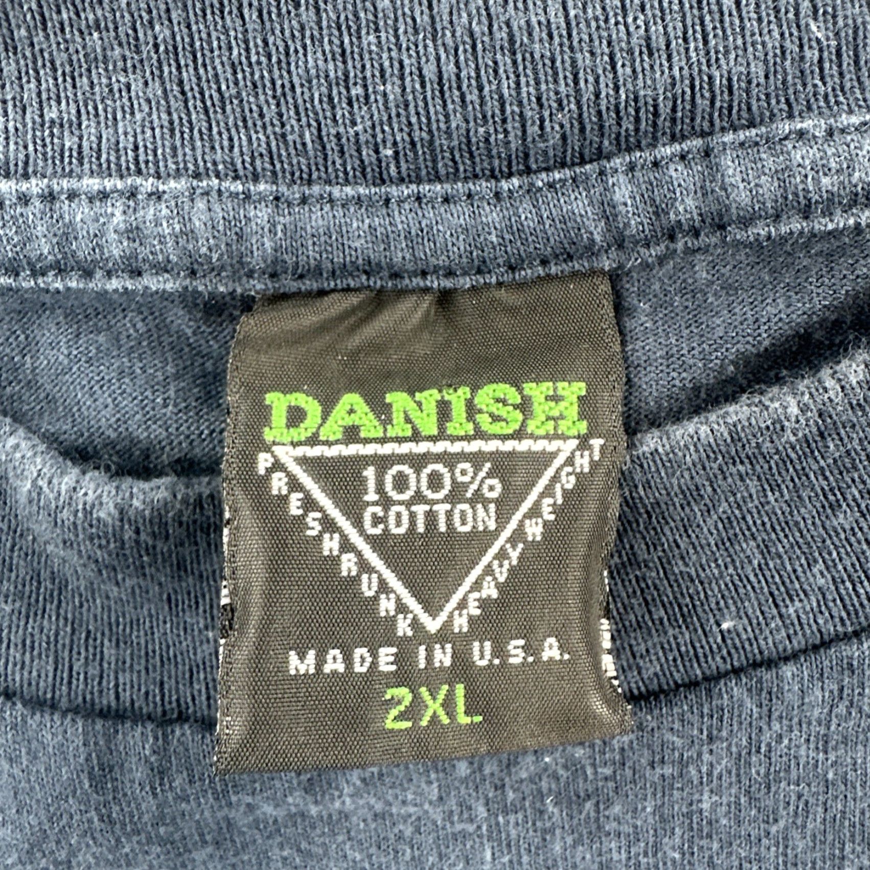 Vintage VTG Danish 90s Heavyweight Cotton 2XL Blue Boxy Shirt USA Made Short Sleeve Crew Neck Mens Teal? Size US XXL / EU 58 / 5 - 7 Thumbnail