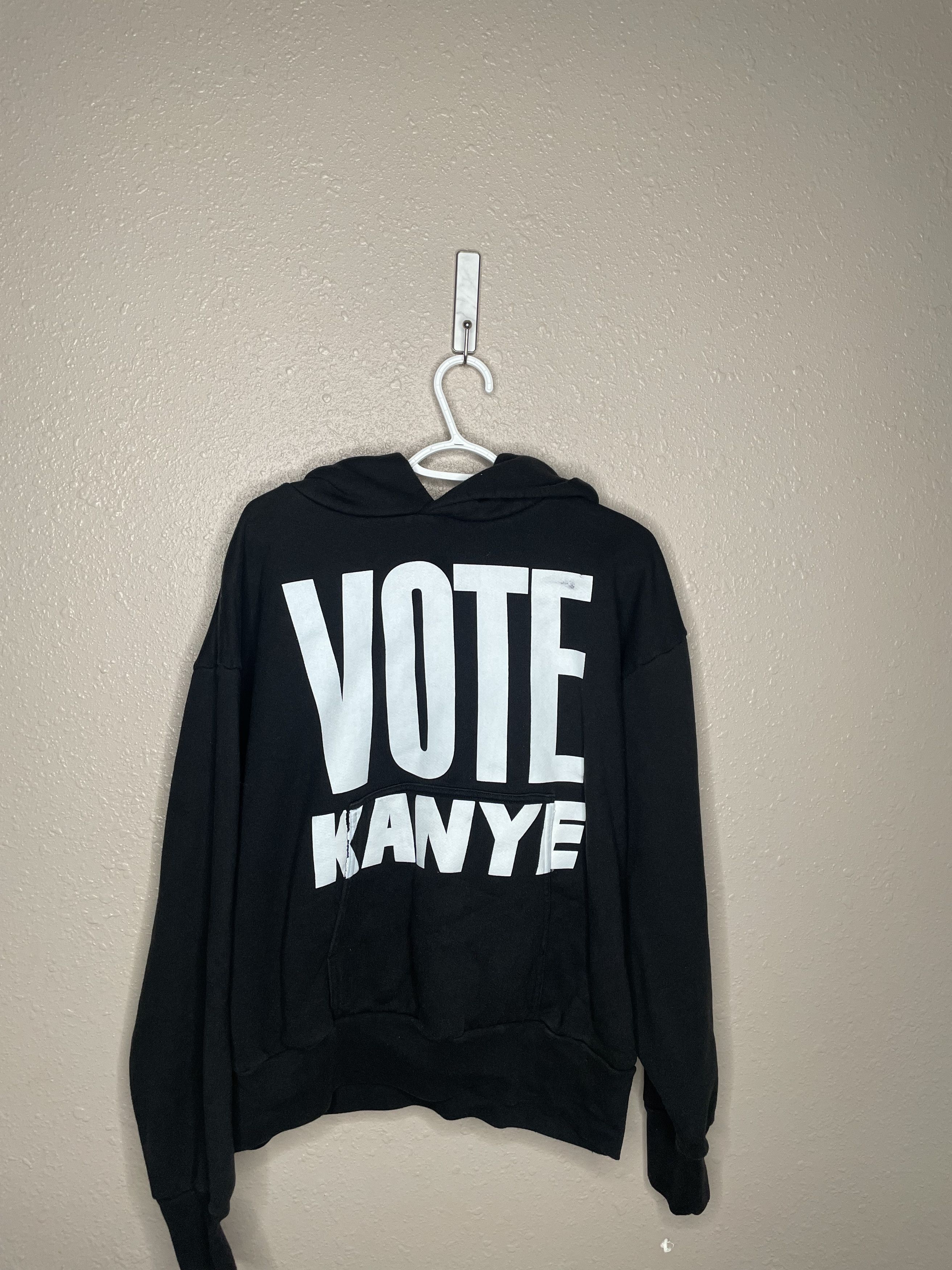 image of Kanye West Vote Kanye Hoodie in Black, Men's (Size XL)