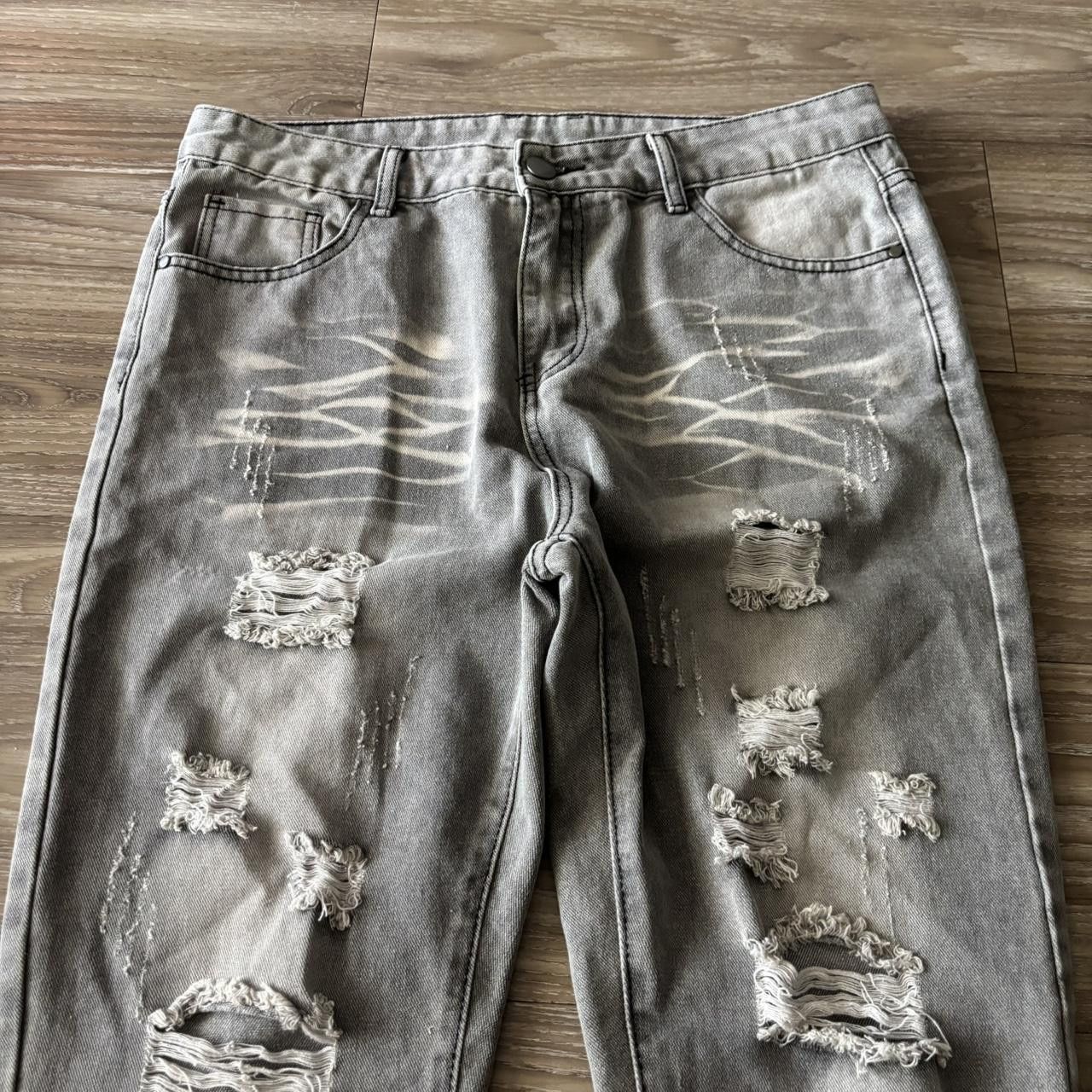 Japanese Brand Crazy Vintage Y2K/2000s Grunge Faded Grey Distressed Denim Jeans! 34x30 Size US 34 / EU 50 - 5 Thumbnail