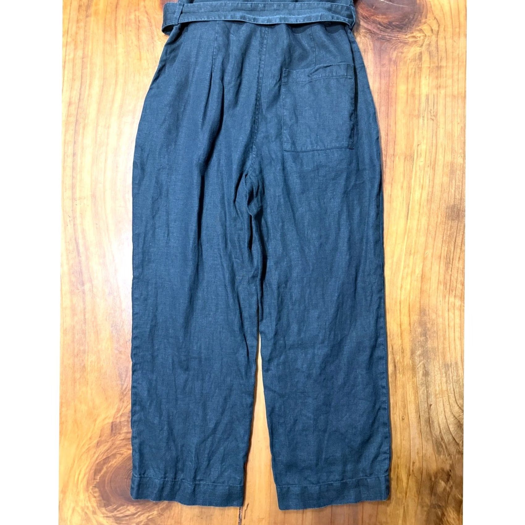 Everlane VINTAGE? No. Everlane Jumpsuit Women's Linen Button Tie waist Short sleeve L26 Black Knit One-Piece Crew Neck Size 25" / US 0 / IT 36 - 6 Thumbnail