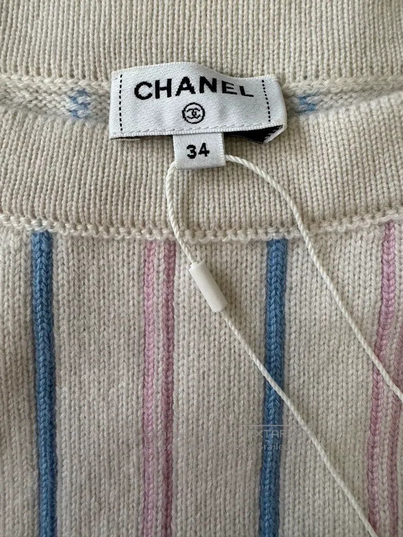 Chanel Chanel Vertical striped knitted shoulder sweater Size XXS / US 00 / IT 34 - 3 Thumbnail