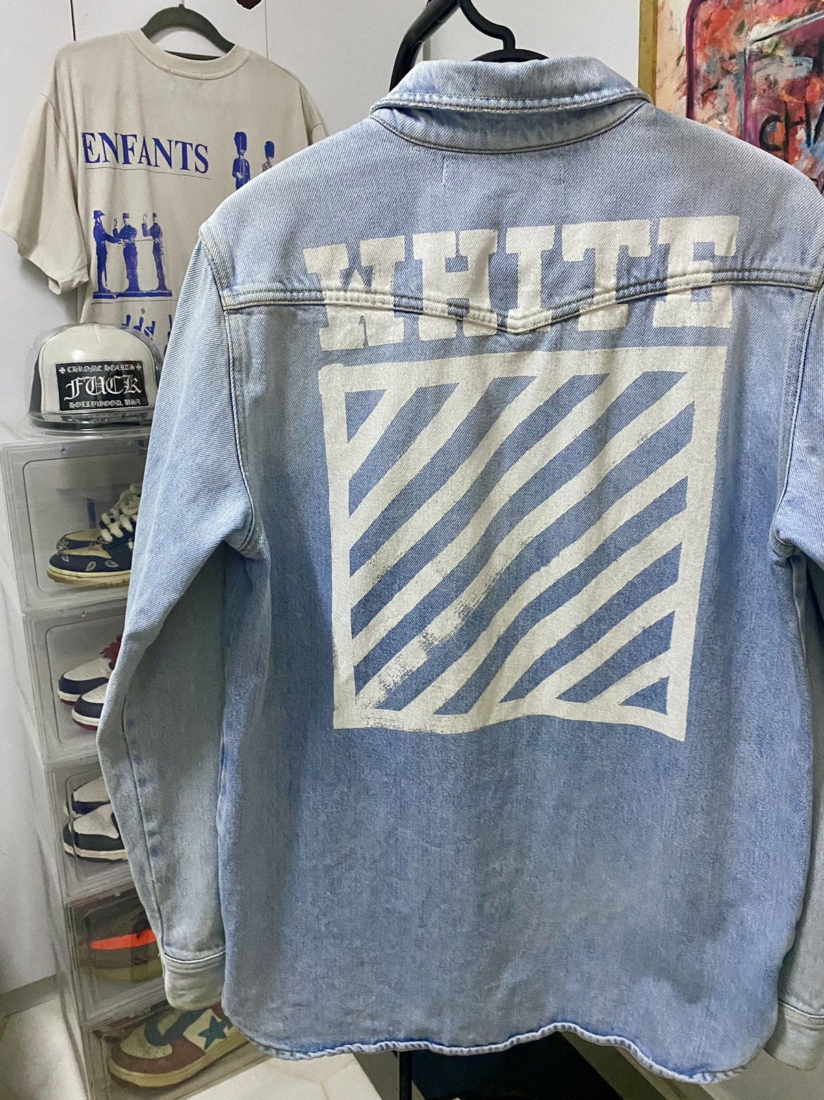 Off-White Off-White Diagonal Spray Denim trompe l'oeil Button up Size US S / EU 44-46 / 1 - 3 Thumbnail
