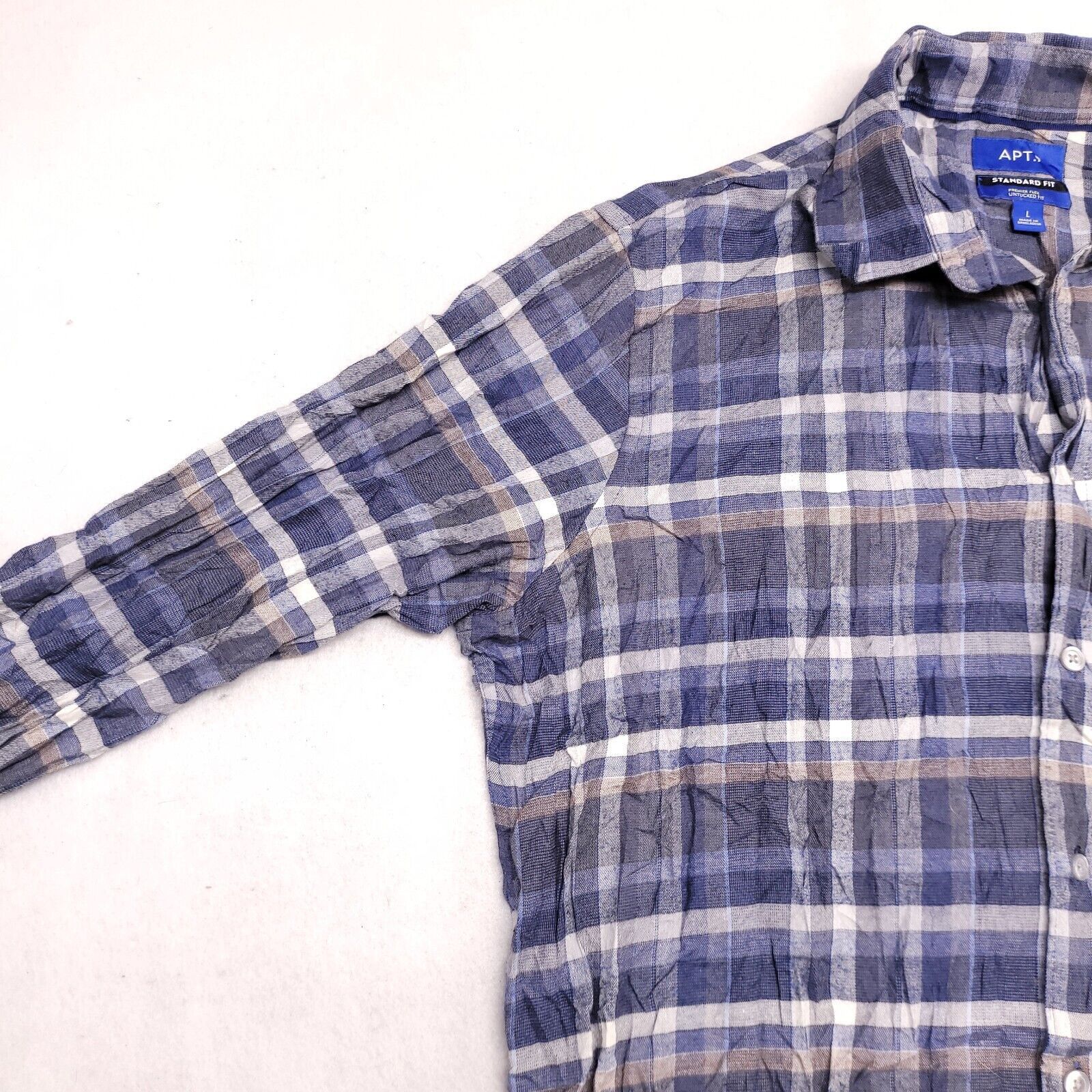 Apt. 9 APT 9 Tartan Flannel Shirt Mens Size Large L Blue White Size US L / EU 52-54 / 3 - 4 Thumbnail