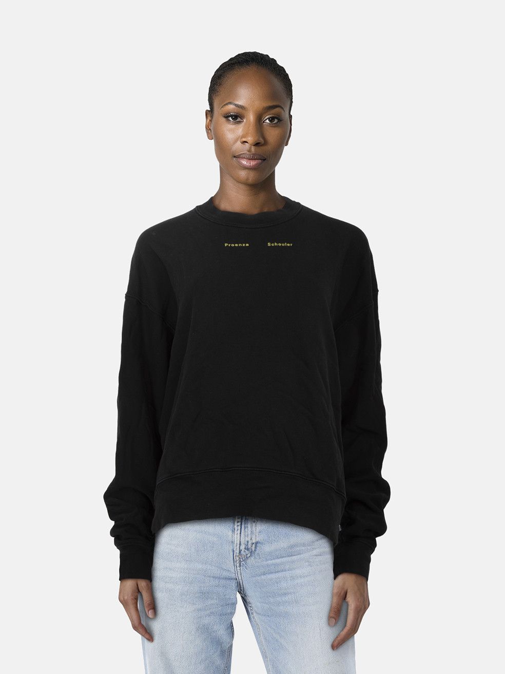 Proenza Schouler Black Logo Print Crewneck Sweatshirt Size M / US 6-8 / IT 42-44 - 1 Thumbnail