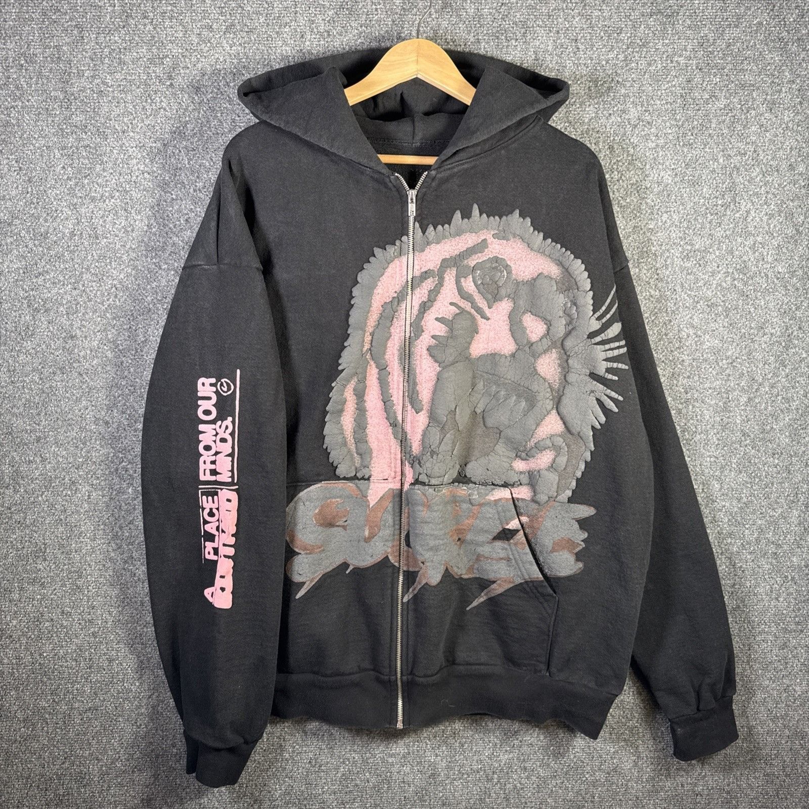 Travis Scott Cactus Jack X Fragment Hoodie Mens 2XL Black Zip Up Surge Size US XXL / EU 58 / 5 - 1 Thumbnail