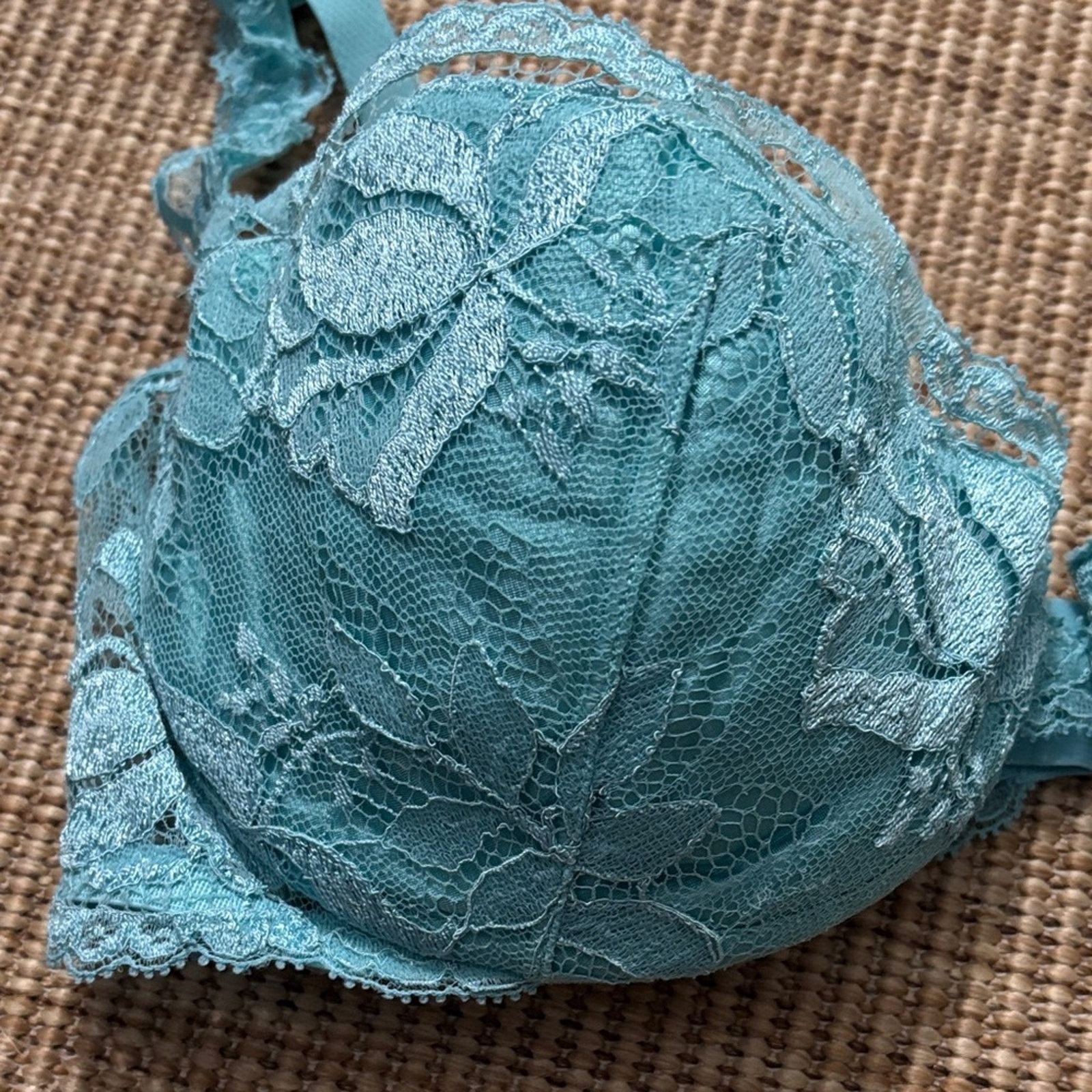 La Perla La Perla Turquoise Lace Bra 38C Size ONE SIZE - 3 Thumbnail
