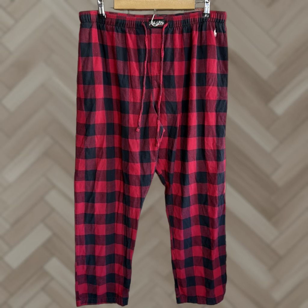 Polo Ralph Lauren Polo Ralph Lauren Pajama Pants Plaid Knit Cotton 100% Red Black Size XL Mens Size US XL / EU 56 / 4 - 1 Thumbnail