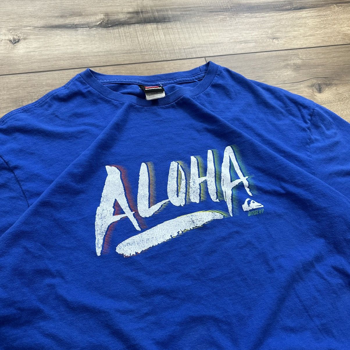 Quiksilver Vintage 2000s Y2K Quiksilver Aloha Blue Surf Graphic Tee Size US XL / EU 56 / 4 - 5 Thumbnail