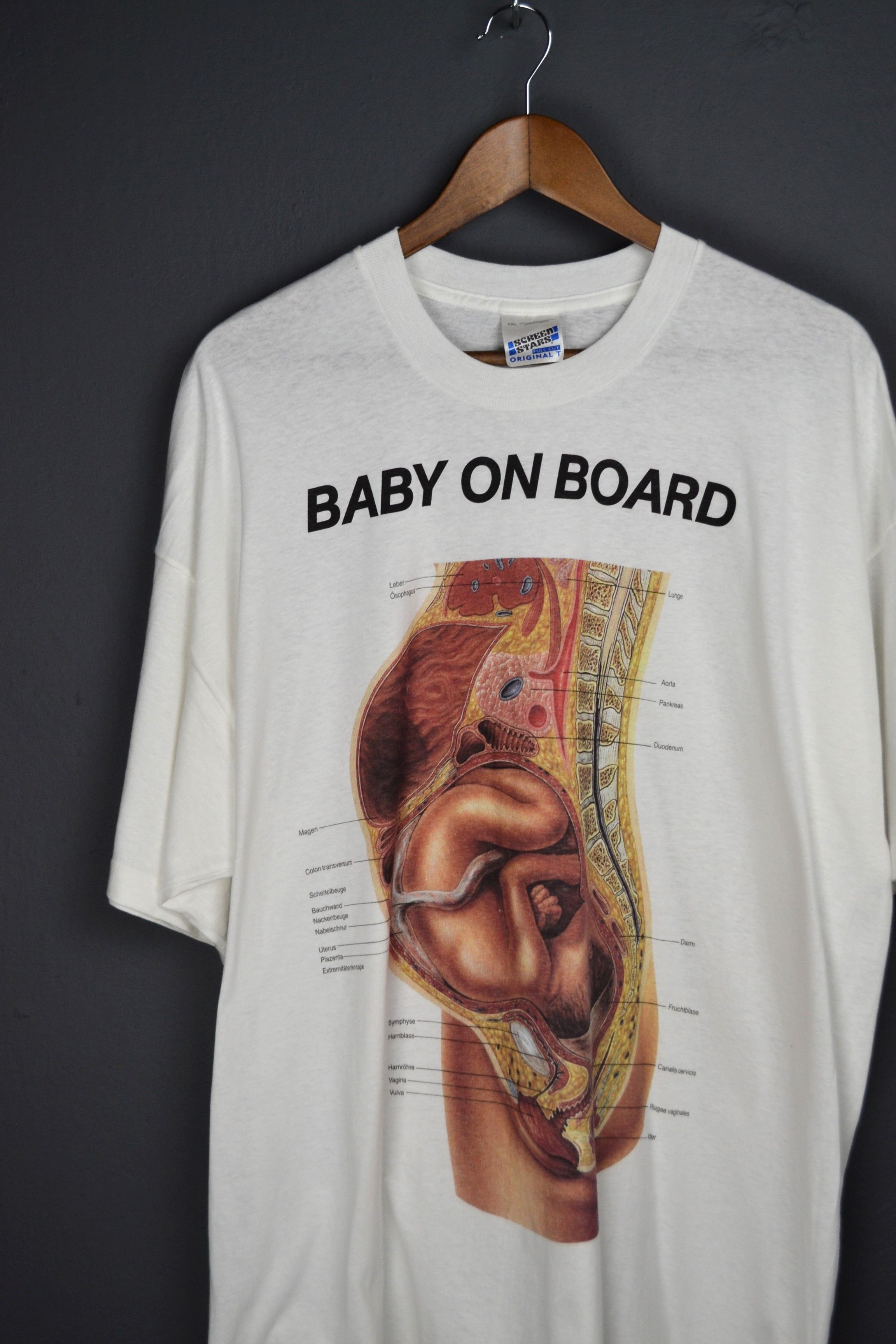 Vintage Vintage Anatomy Baby On Board 90s t-shirt XXL Size US XXL / EU 58 / 5 - 1 Thumbnail