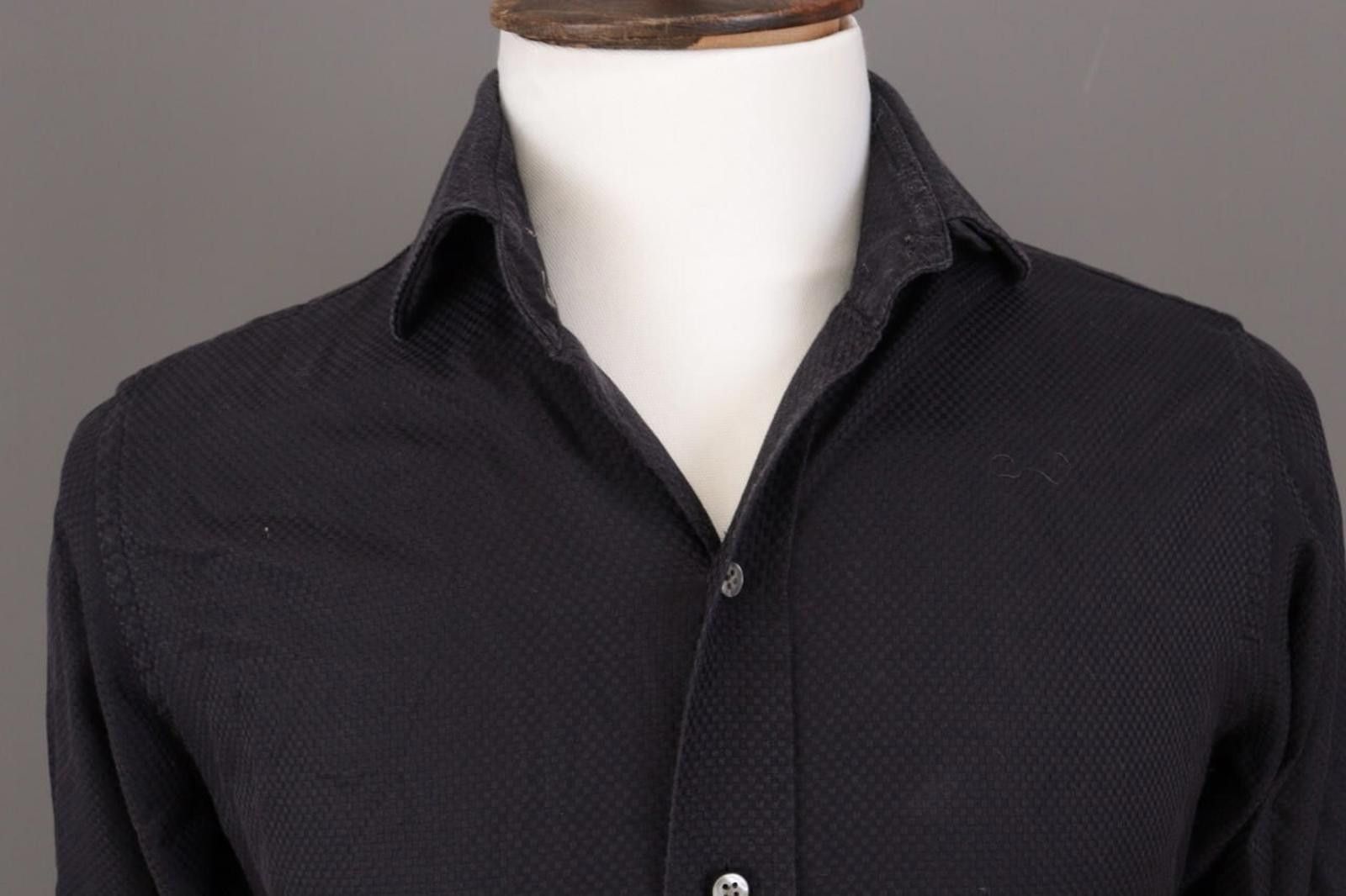 Emmett Emmett London Slim Fit Black Printed Shirt Size 38 / 15 Size US M / EU 48-50 / 2 - 4 Thumbnail