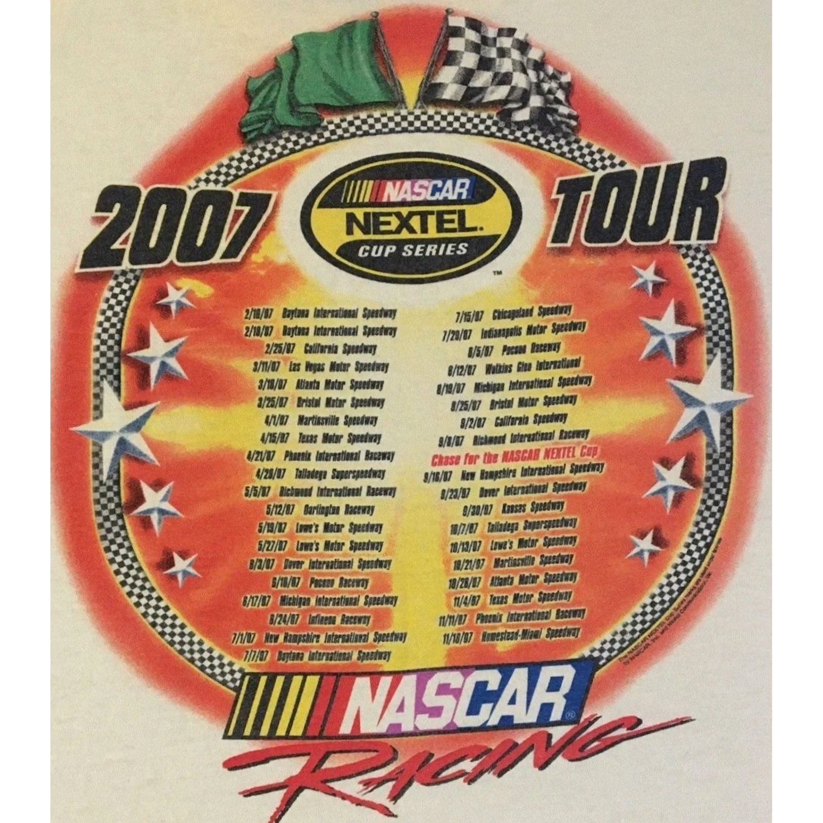 NASCAR VINTAGE NASCAR Shirt L White 90s Grunge Biker Cars Racing Distressed All Over Print Mens XL Size US L / EU 52-54 / 3 - 4 Thumbnail
