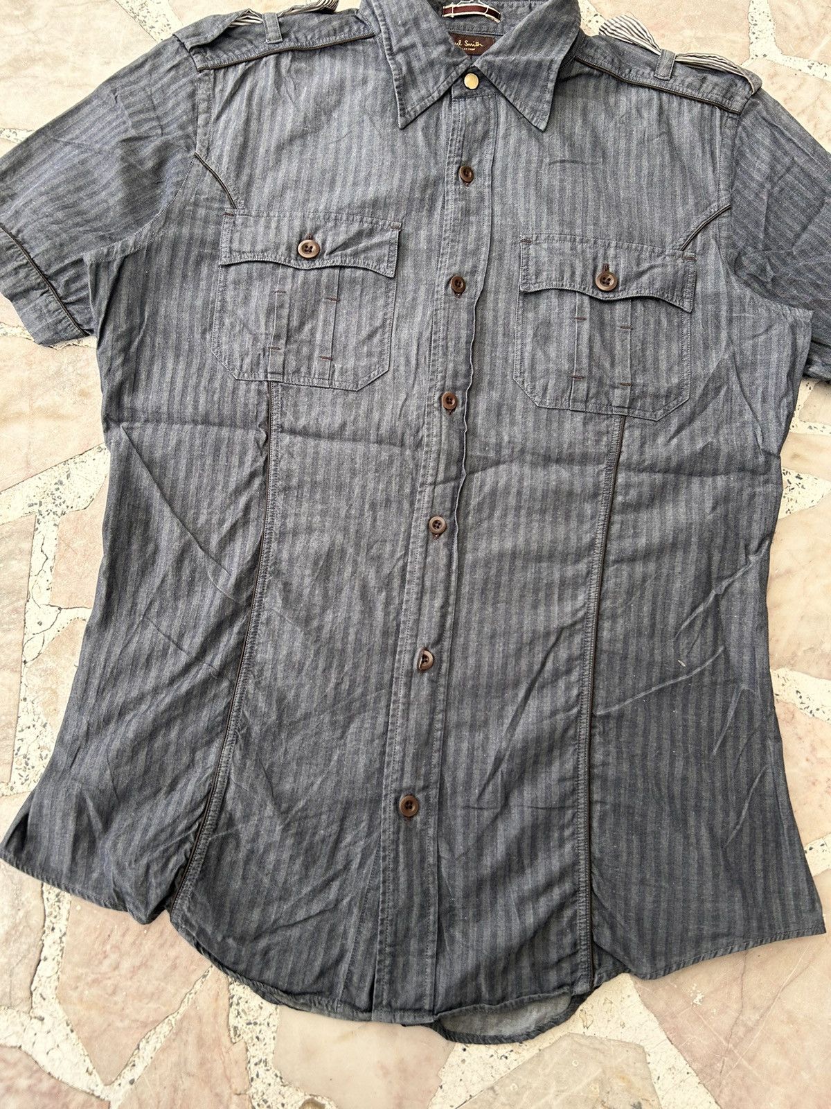 Paul Smith Button up collar shirt double pocket blue Size S / US 4 / IT 40 - 3 Thumbnail