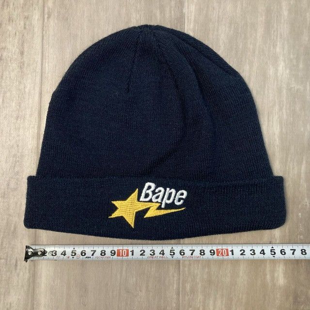 Bape BAPE STA LOGO Beanie Knit Cap a bathing ape star Navy Size ONE SIZE - 4 Thumbnail